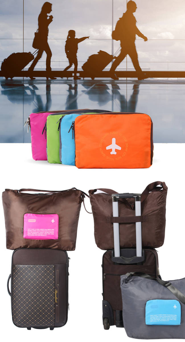 DINIWELL กระเป๋าเดินทางพับเก็บได้ สะพายพาดลำตัวได้ ปรับสายสะพายได้ เสียบที่จับของกระเป๋าเดินทางได้ ผลิตจากโพลีเอสเตอร์กันน้ำ มีซิปรูดตอนพับเก็บ