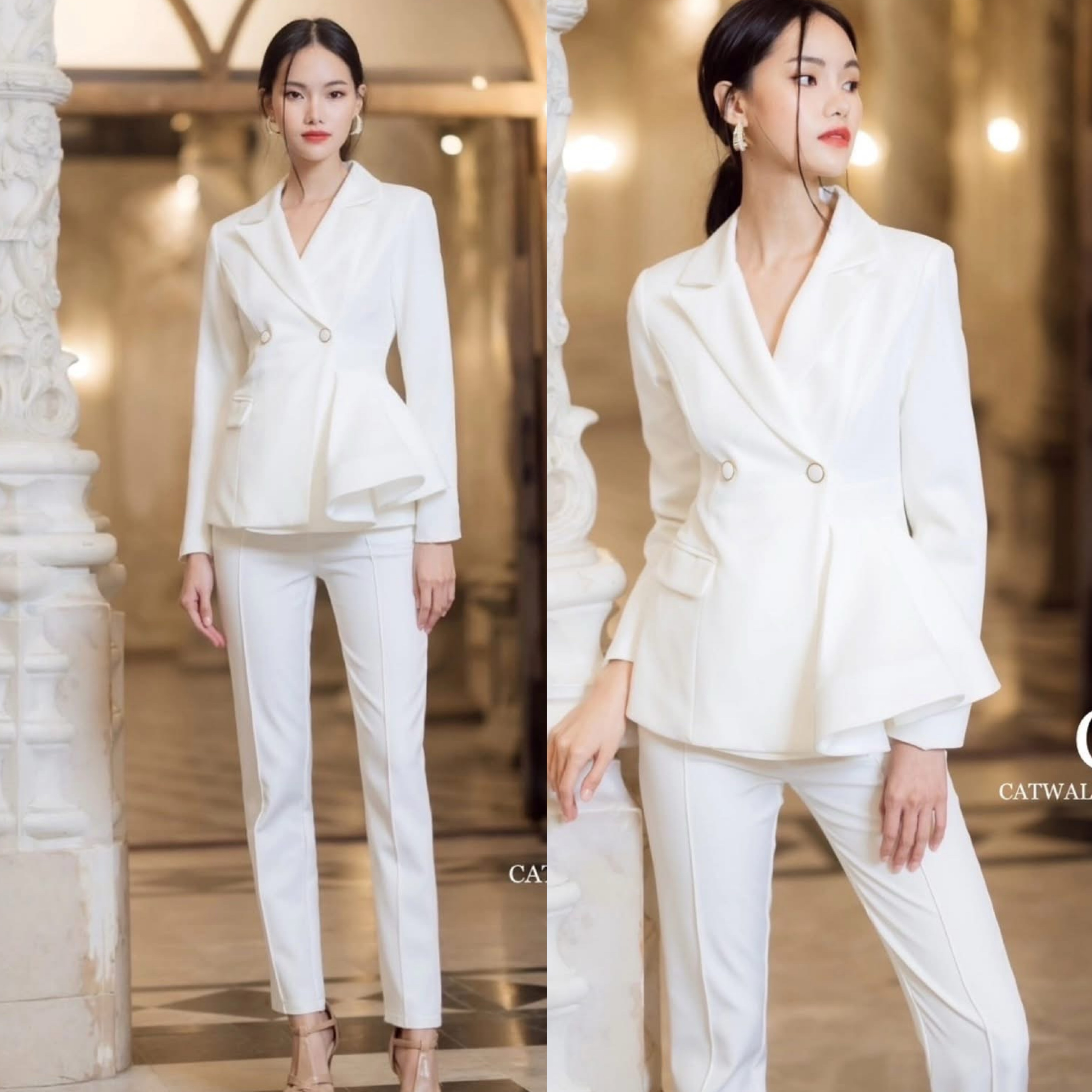 เซตBLAZER แต่งระบายข้าง มาพร้อมกางเกงขายาวทรงกระบอกเล็ก เนื้อผ้าเกรดเอ สวยเว่อร์ ใส่สบาย : สินค้าคุณภาพ (พร้อมส่ง)
