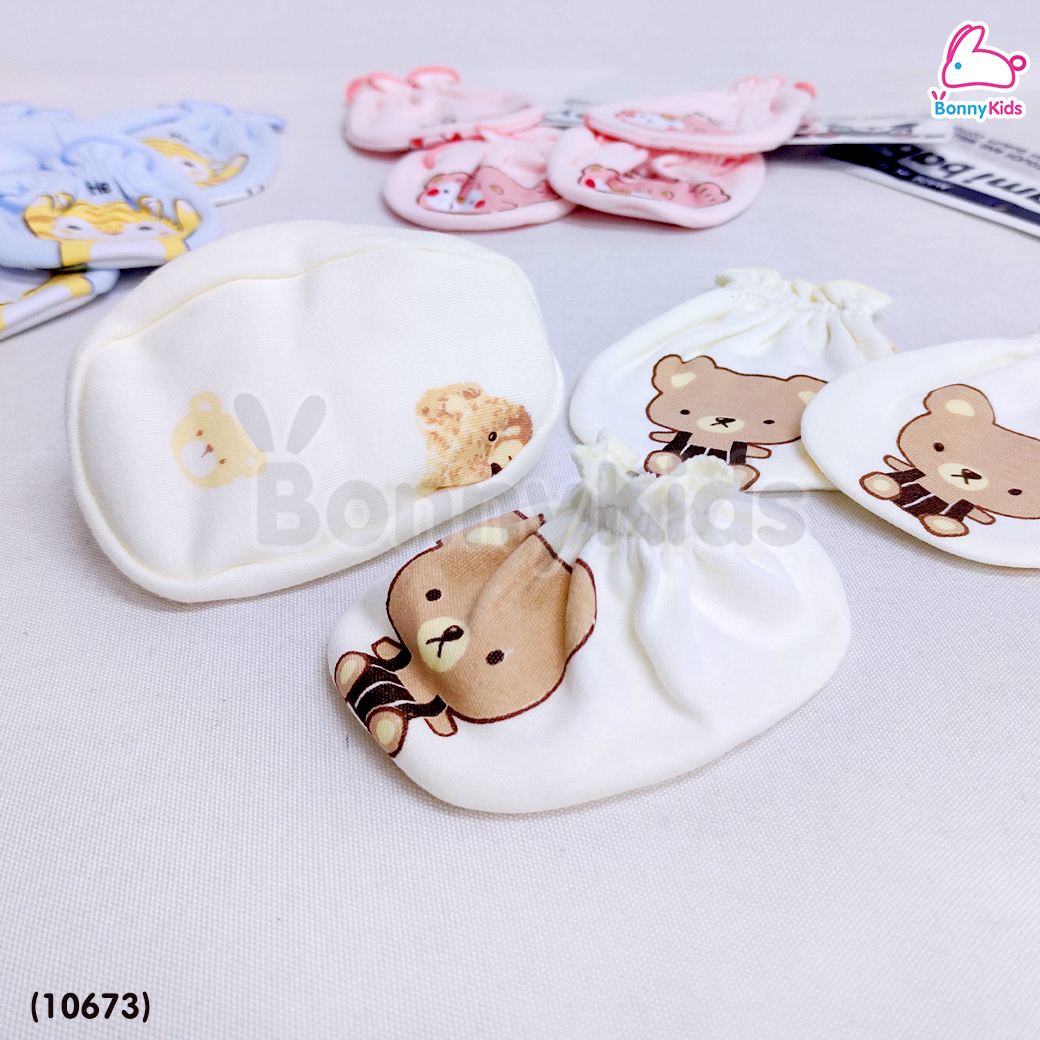 (10673) Mami (มามิ) เซ็ทถุงมือ+ถุงเท้า เด็กแรกเกิด พิมพ์ลายน่ารัก ผ้านุ่มใส่สบาย | Collection3
