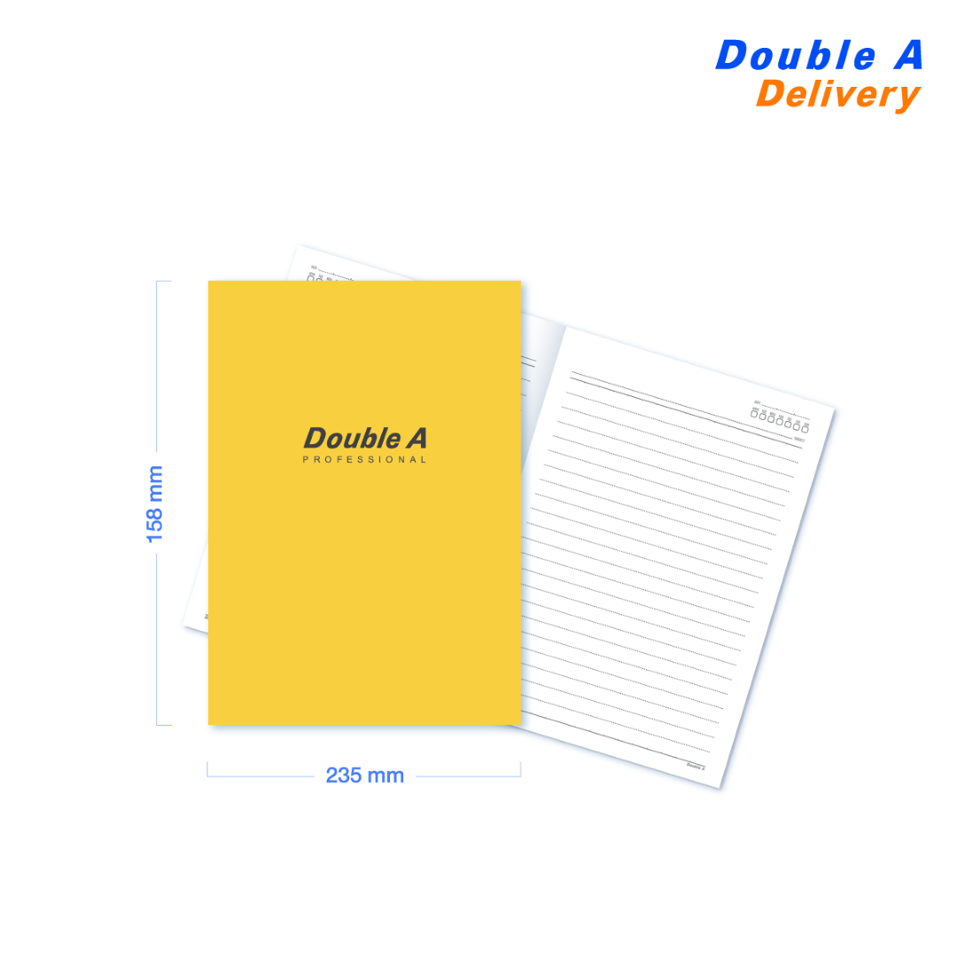 สมุดบันทึกเข้าเล่มแบบมุงหลังคา สี Lemon ขนาด 158×235 มม. 70 แกรม 24 แผ่น 12 เล่ม