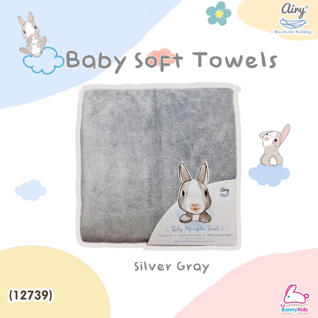 (12739) Airy (แอร์รี่) Baby Soft Towelsผ้าเช็ดตัวไมโครไฟเบอร์ ขนาด70*140cm.