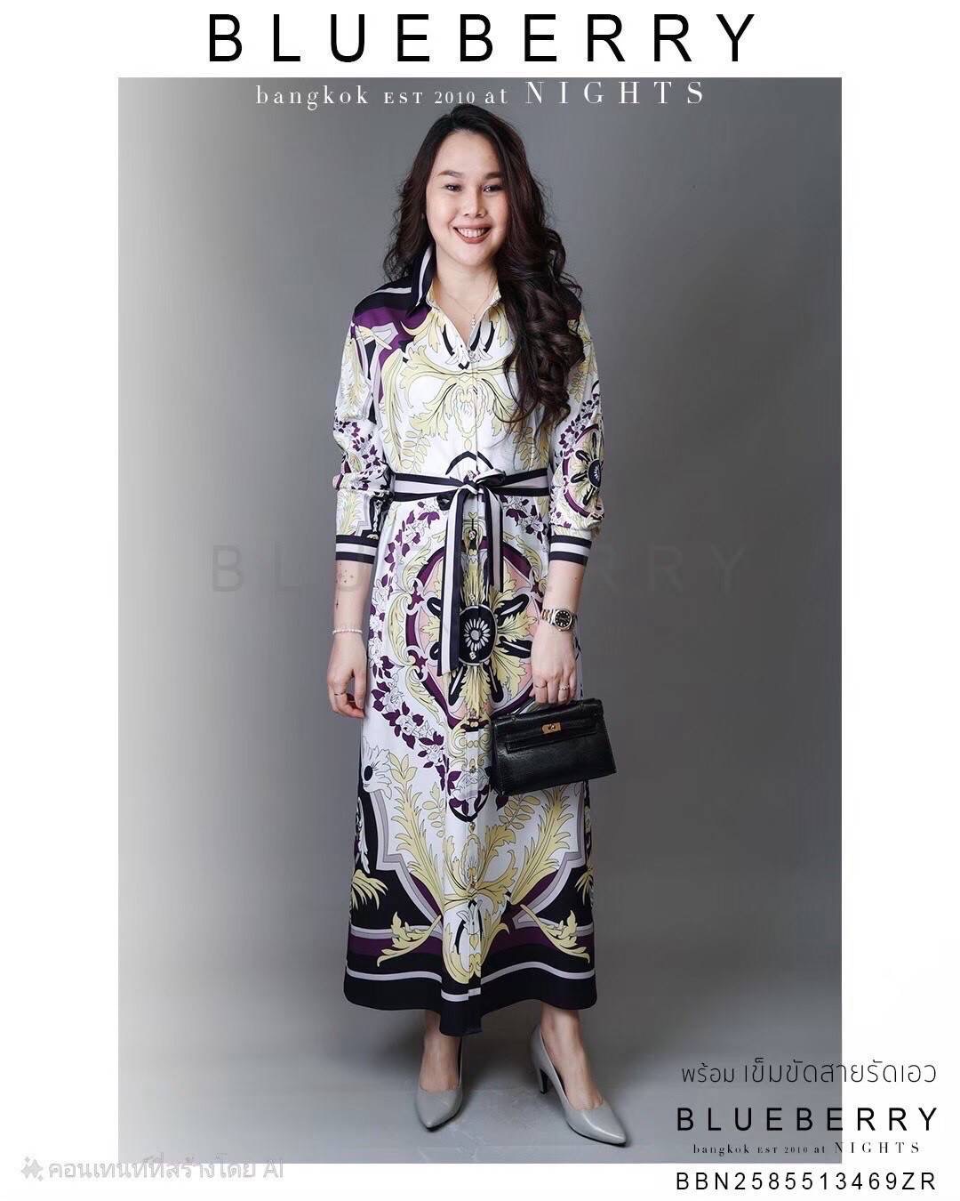 ชุดเดรส พรีเมี่ยมแม็กซี่เดรสเชิ้ต GG พร้อมสายรัดเอว แม็กซี่เดรสเชิ้ตคลาสสิคพิมพ์ลายแบรนด์เนม ใส่สบาย : สินค้าคุณภาพ (พร้อมส่ง)