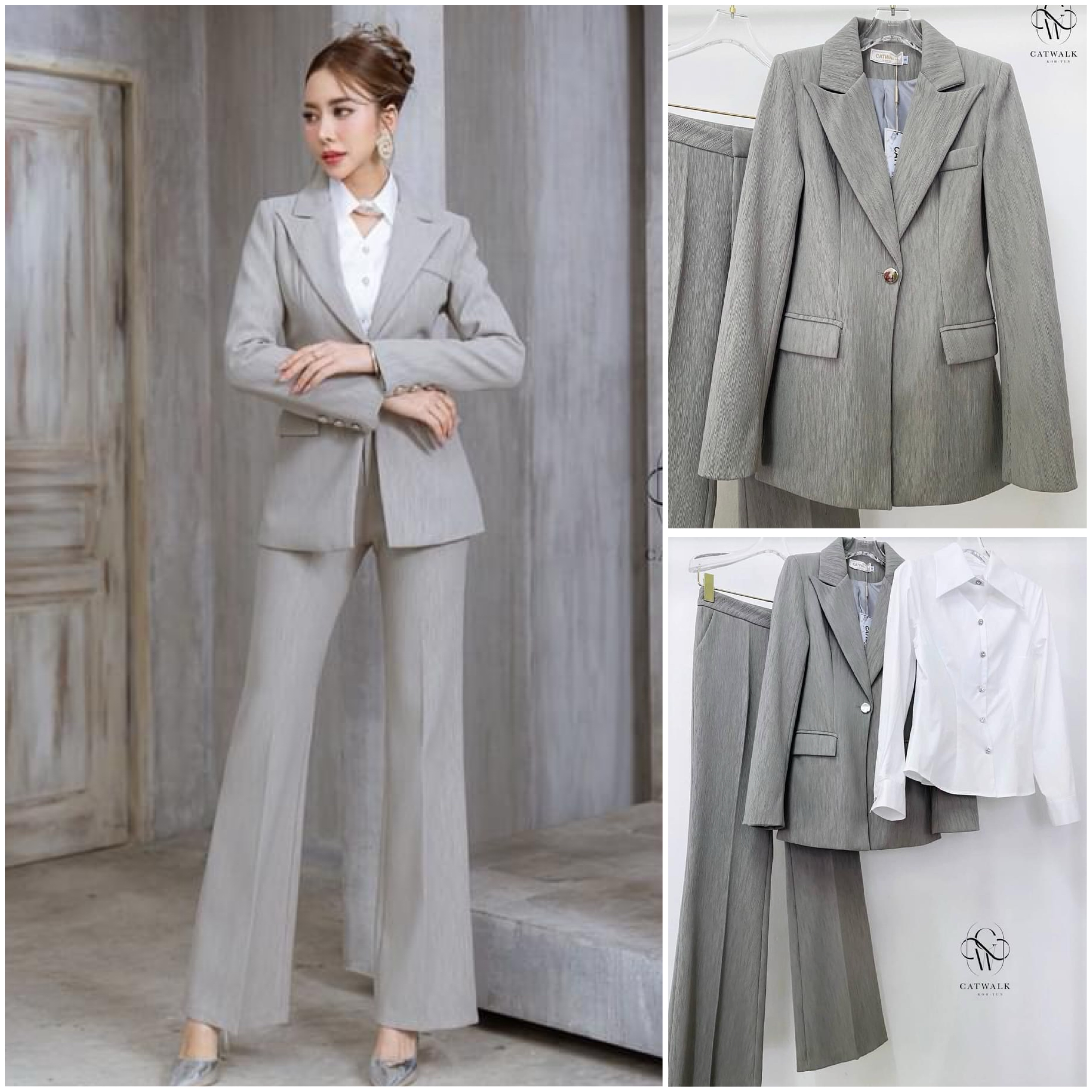 เซต BLAZER 3 ชิ้น เนื้อผ้าลูกฟูกเกรดเอ ตัว BLAZERเป็นทรงเข้ารูป +เสื้อเชิ้ตสีขาวทรงเข้ารูป +กางเกงเป็นทรงขาม้า . สินค้าคุณภาพ (พร้อมส่ง)