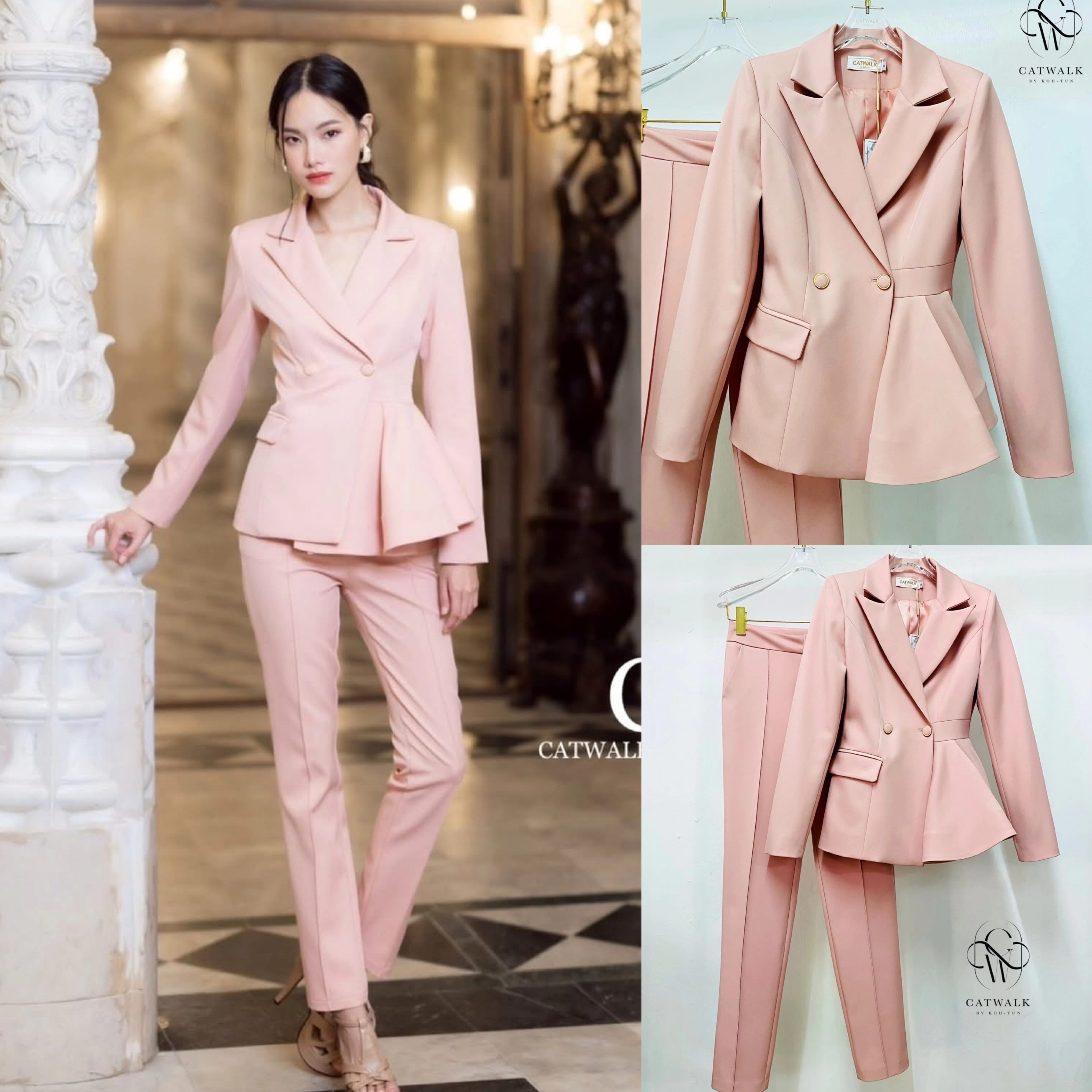 เซตBLAZER แต่งระบายข้าง มาพร้อมกางเกงขายาวทรงกระบอกเล็ก เนื้อผ้าเกรดเอ สวยเว่อร์ ใส่สบาย : สินค้าคุณภาพ (พร้อมส่ง)
