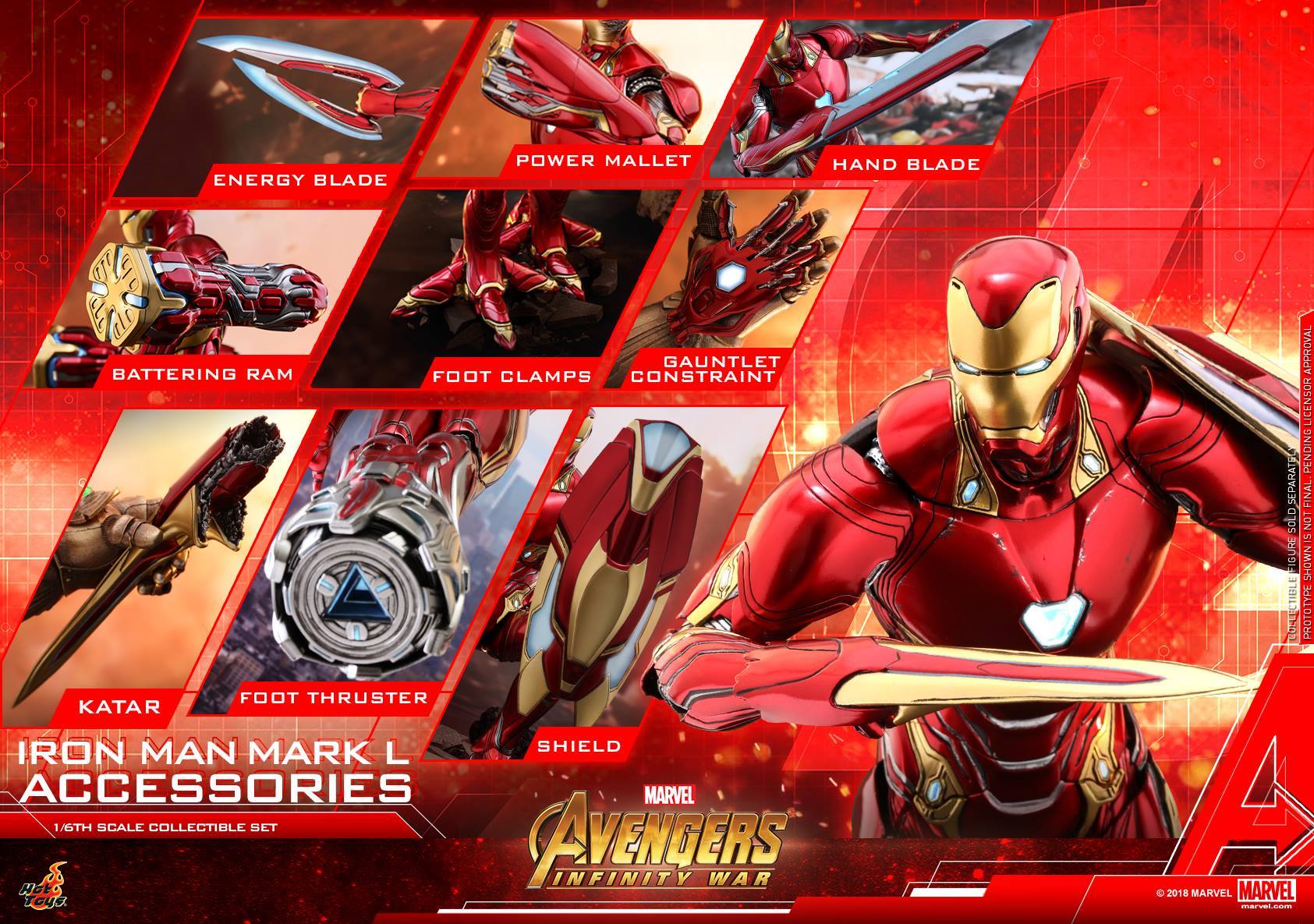 เปิดจอง Iron Man MK50 Accessories: Avengers Infinity War 1/6 Scale by Hot Toy