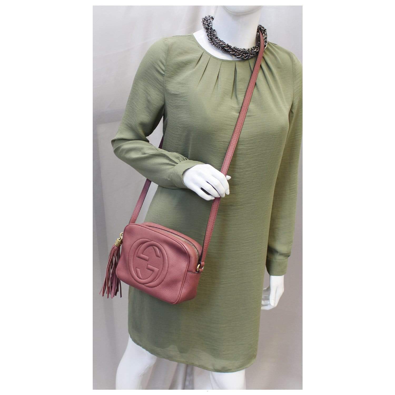 กระเป๋า GUCCI Black Soho Leather Disco Bag 308364