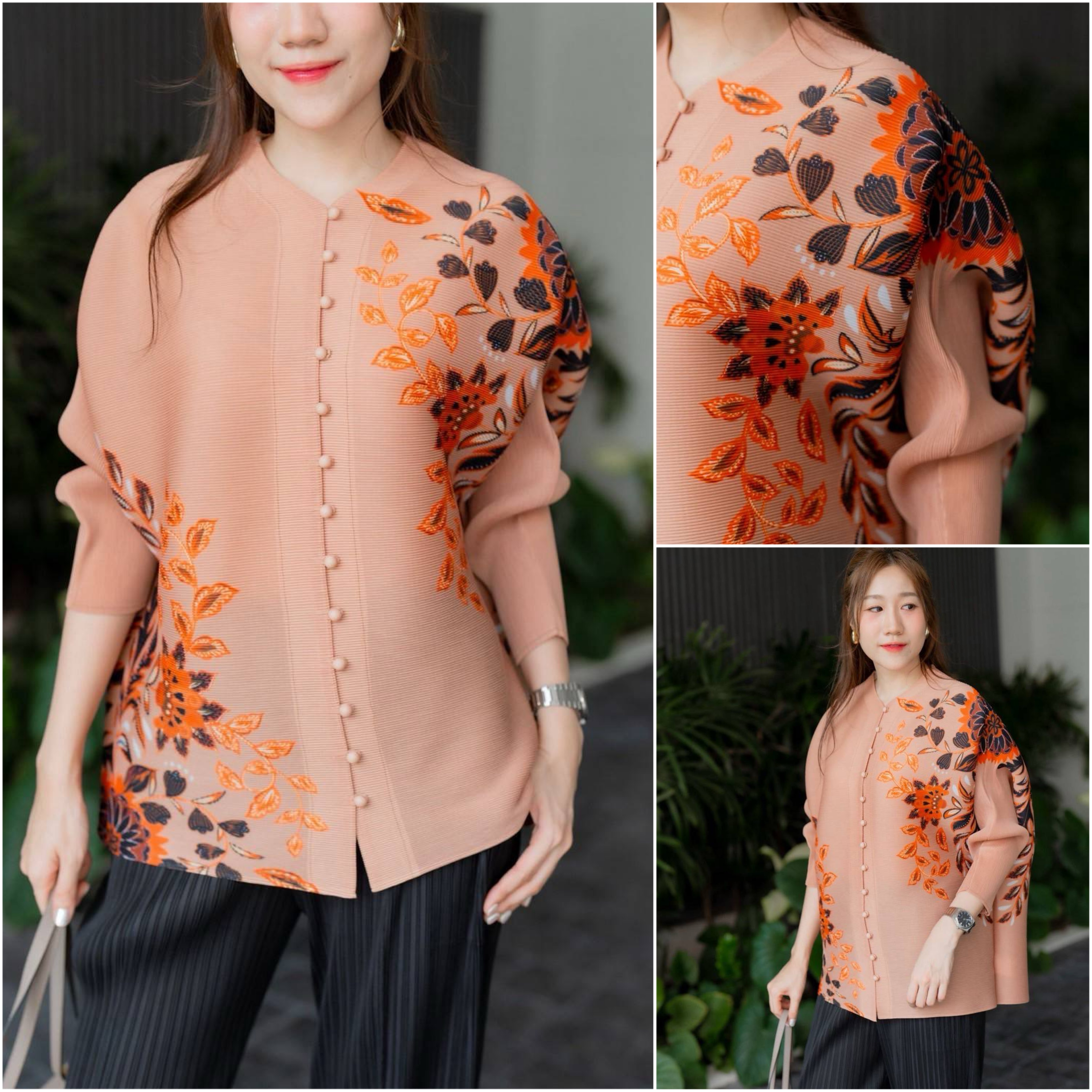 เสื้ออัดพลีทเนื้อดี งาน AA Premium แบบงานแบรนด์ สไตล์มาดาม สวย เรียบหรู ใส่สบาย : สินค้าคุณภาพ (พร้อมส่ง)