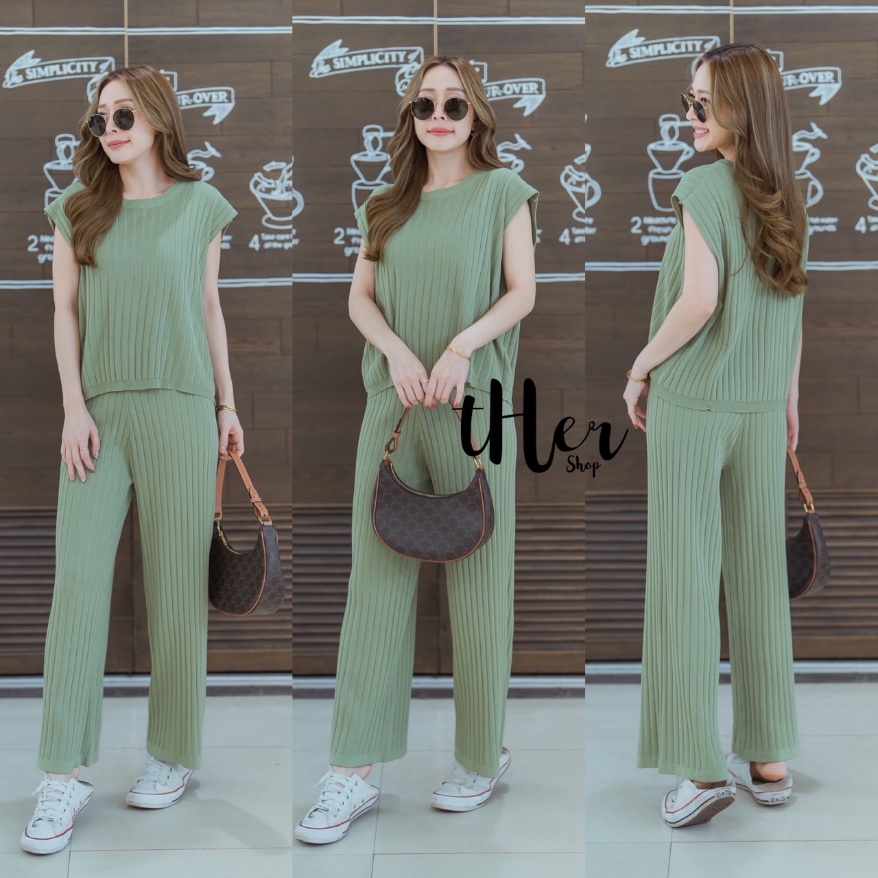 ชุดSet เสื้อแมตซ์กางเกงขายาวเข้าชุด ตัวเสื้อกึ่งๆแขนปีกค้างคาวสามารถใส่แยก ได้ด้วยน้า ใช้ผ้าเนื้อดี ใส่สบาย : สินค้าคุณภาพ (พร้อมส่ง)