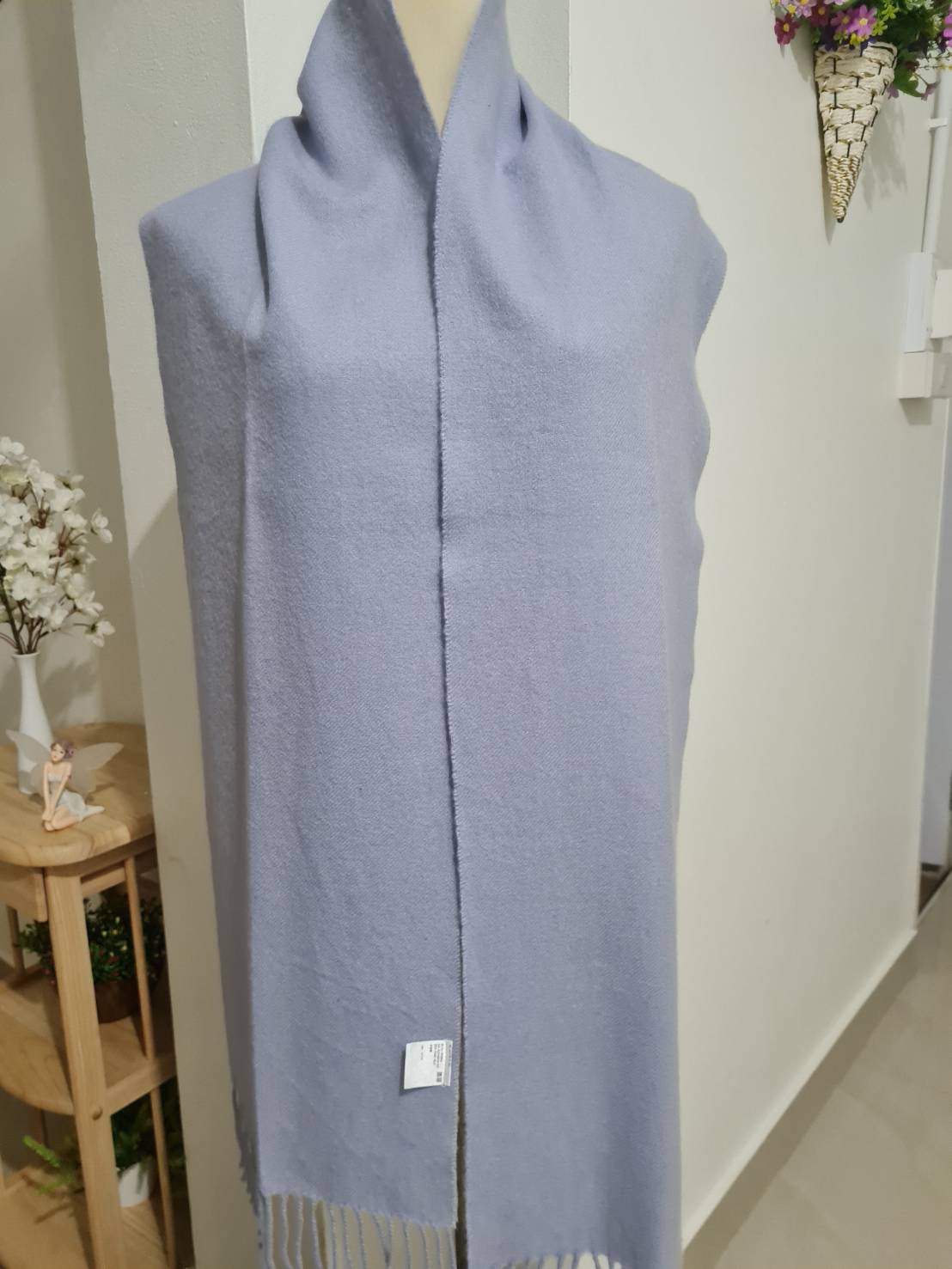 ผ้าพันคอ Uniqlo 100Cashmere สีม่วงอ่อน