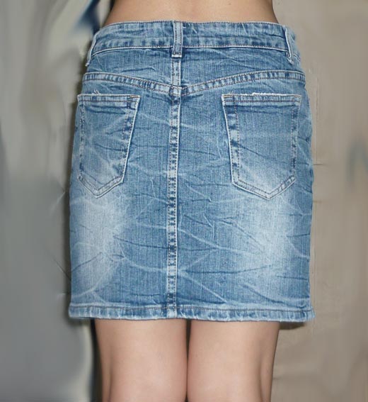 #1กระโปรงยีนส์ฟอกซีดหินอ่อน สวยมาก 30-34-14