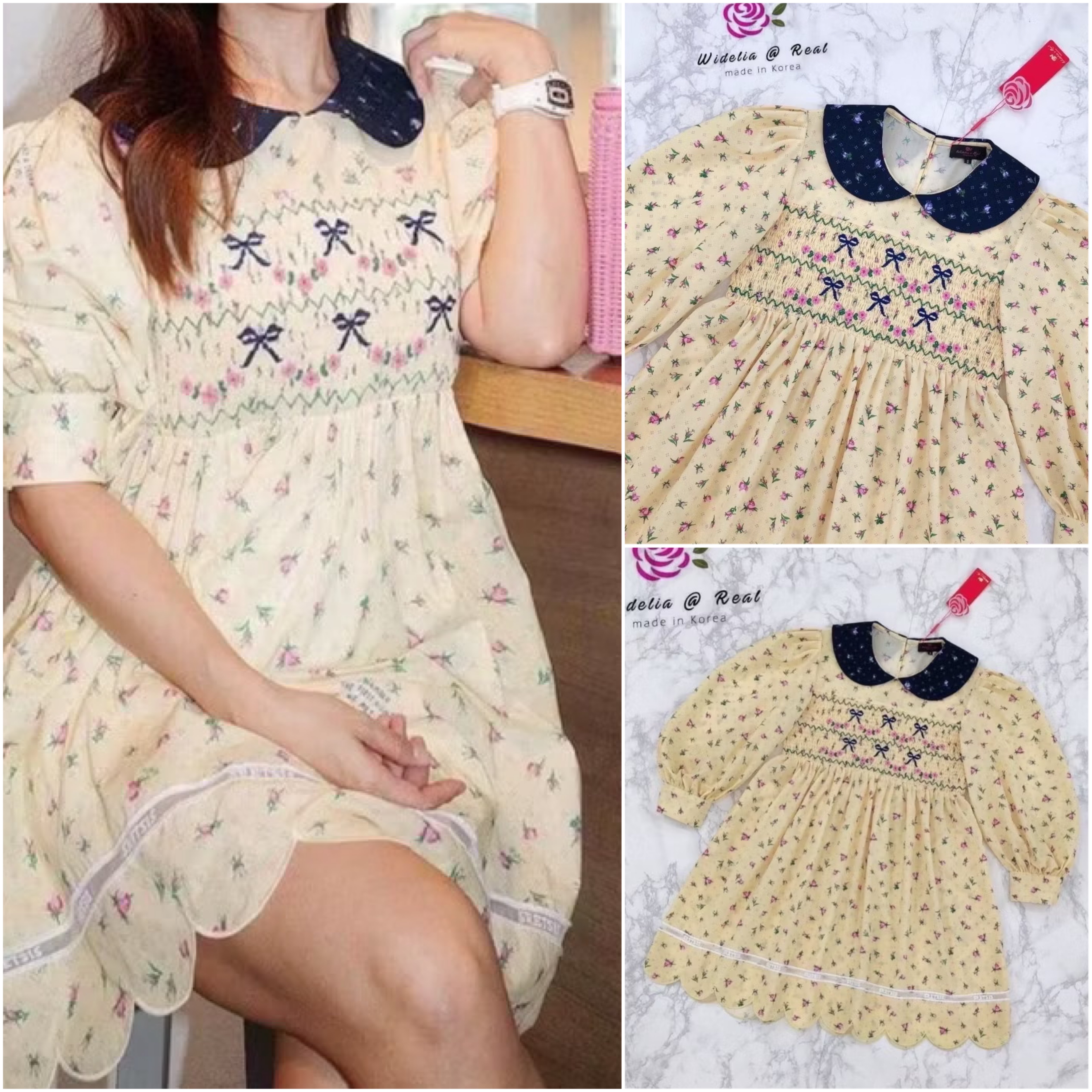 Dress เดรสสั้นตัวสวยทรงดี รุ่นนี้น่ารักมากแม่ เนื้อผ้า cotton อย่างดีใส่สบายสีสันน่ารักสดใส ช่วงอกดึงสม๊อคย่นเก๋ พร้อมปักแต่งลวดลายน่ารักใส่สบาย : สินค้าคุณภาพ (พร้อมส่ง)