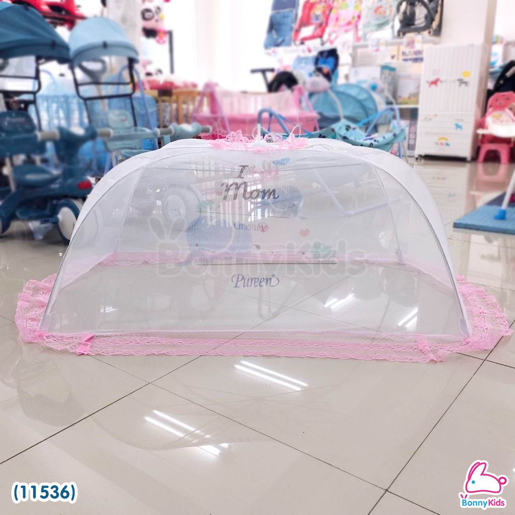 (11536) Pureen (เพียวรีน) มุ้งครอบเด็กพิมพ์ลาย Size L ( 78x141x48 cm.)