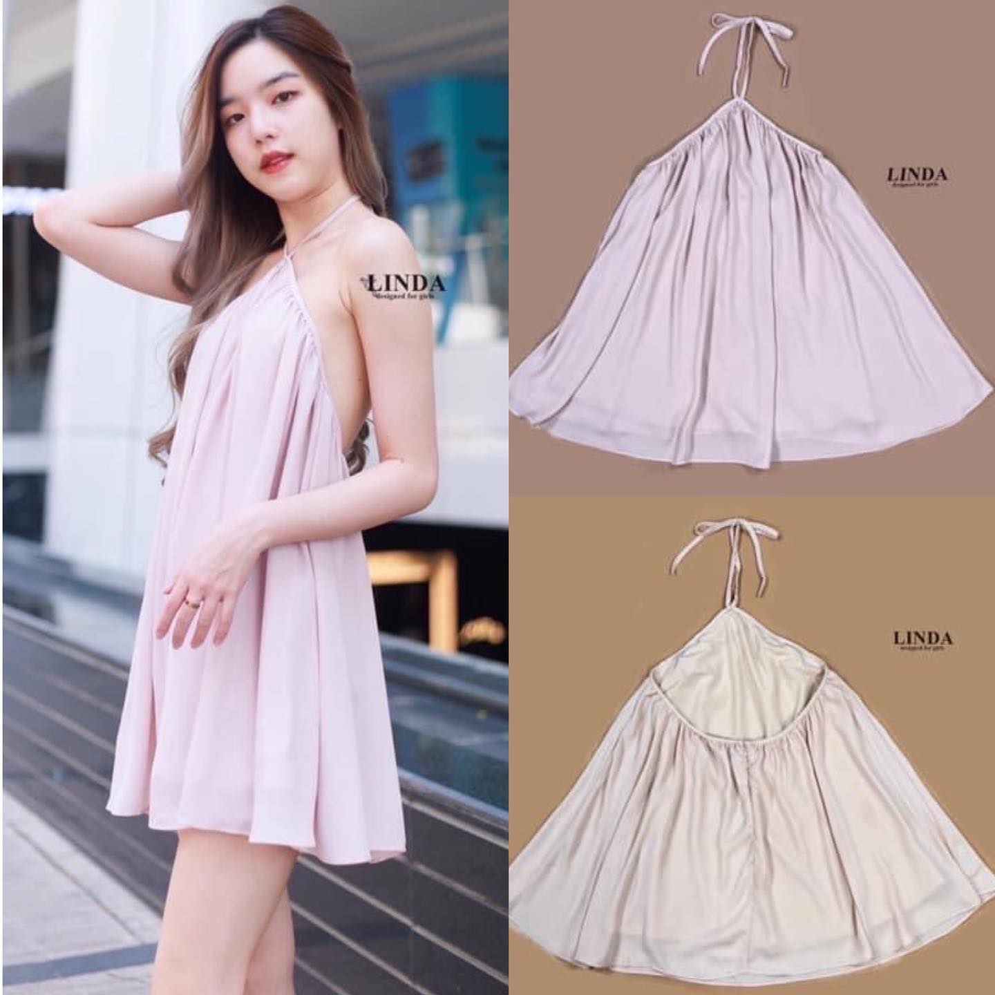 เดรสสั้นผ้าใส่สบาย มี2 สีนะคะ ดีทั้งคู่ แอบโชว์หลังเซ็กซี่สุดๆ ชิปหลัง สายคล้องคอ สินค้าคุณภาพ (พร้อมส่ง)