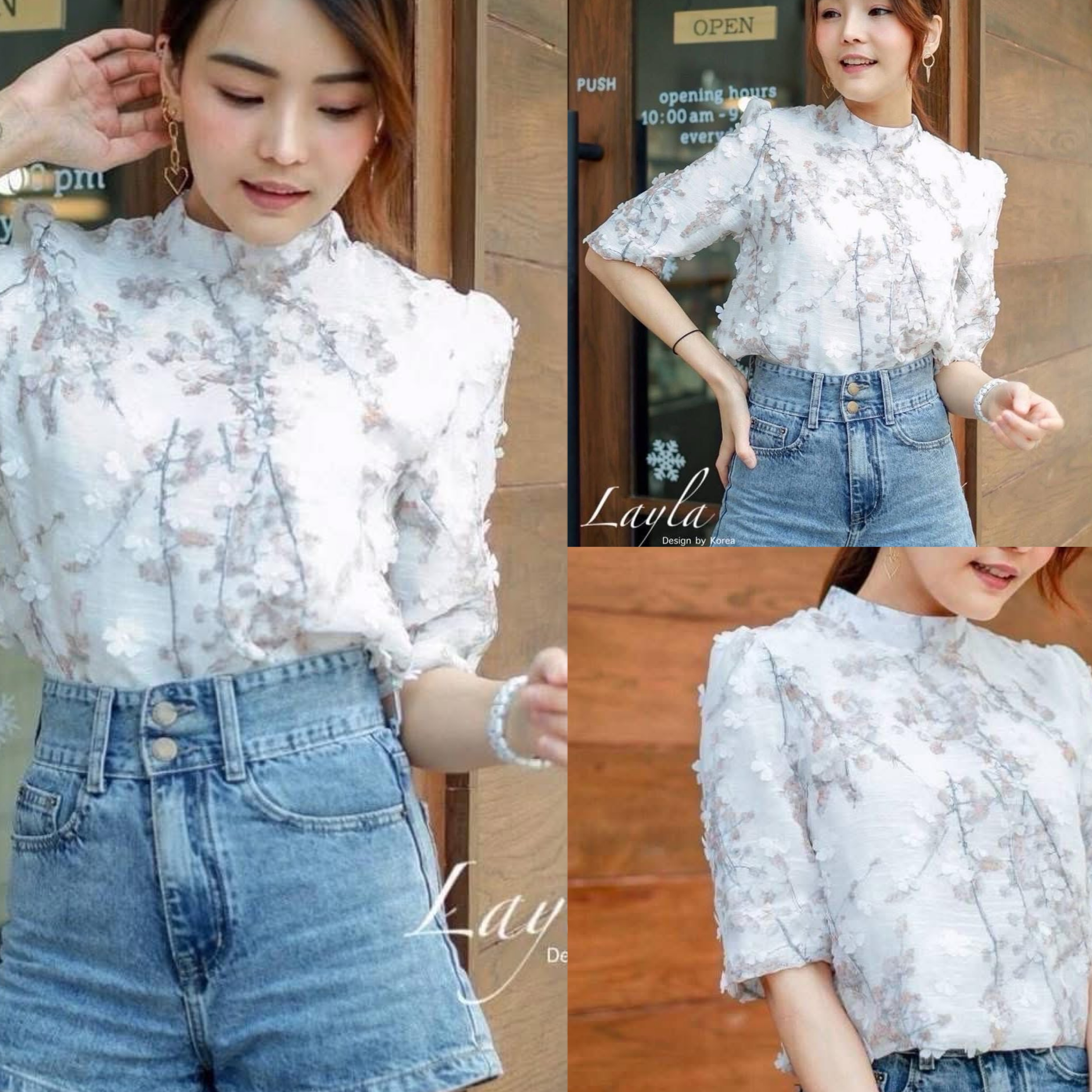 เสื้อครอปดอกไม้ 3D สีหวานมุ้งมิ้งมาก เนื้อผ้าเป็นซิลค์ผสมทอลายในตัว ทรงน่ารักคอปิด ใส่ปล่อยไม่เข้ารูป ความยาวกำลังดี งานสวยมีซับในในตัว ใส่สบาย : สินค้าคุณภาพ (พร้อมส่ง)