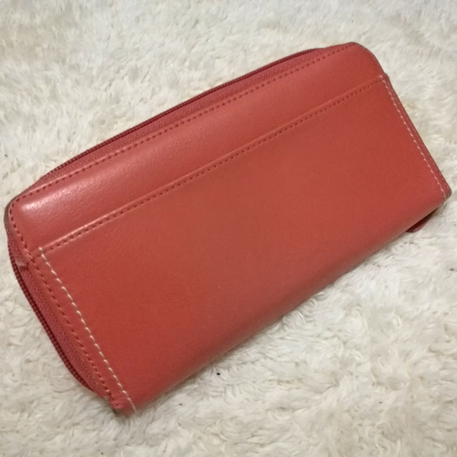 กระเป๋าสตางค์หนังแท้ ATSUKI ONISHI สีส้มโอโรส ช่องเยอะะะ