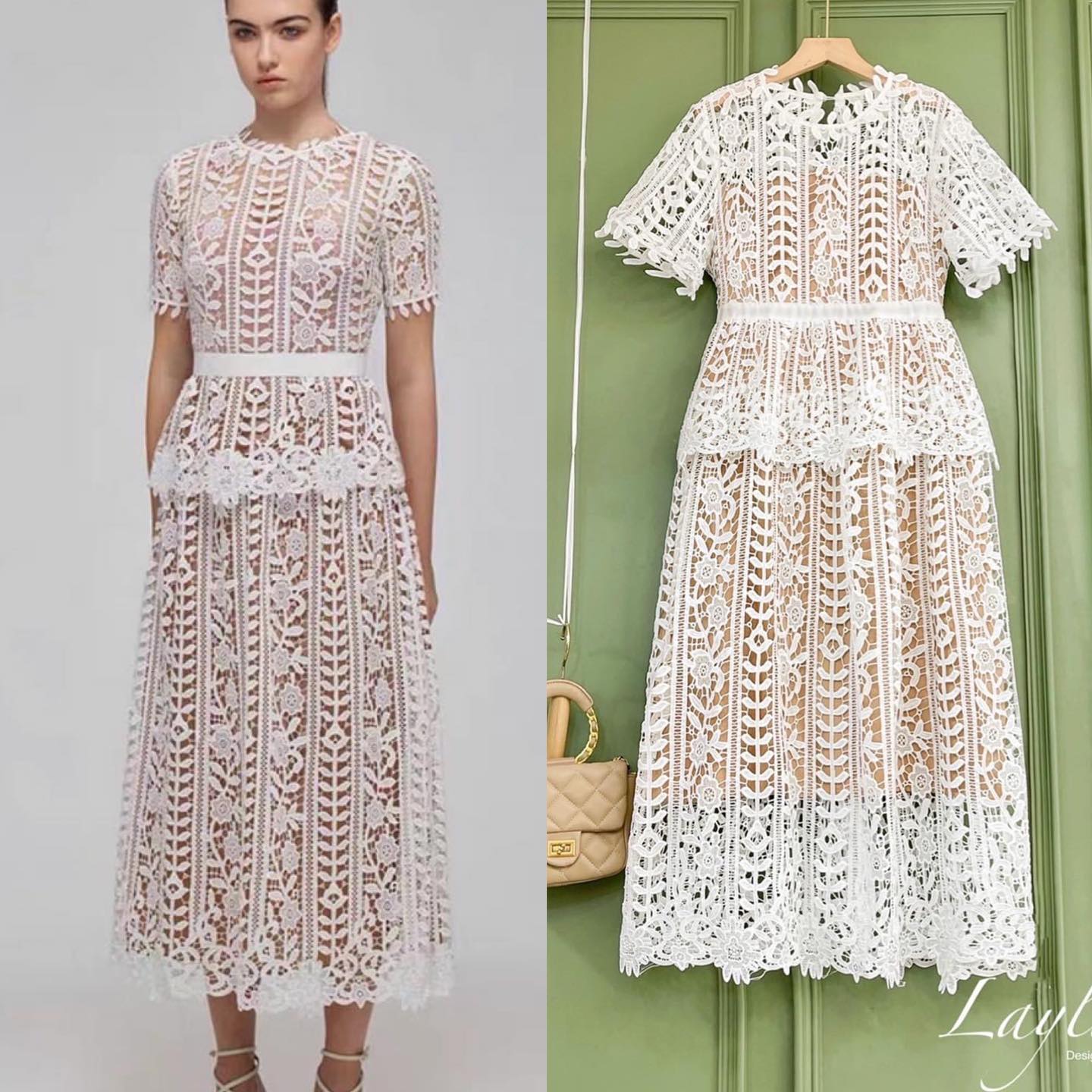 แม็กซี่เดรสลูกไม้สวยแบรนด์ self-portait ทรงเรียบหรูดูแพงมาก เข้ารูปช่วงเอวแต่ง ระบายชั้นช่วงเอว ใส่แล้วดูเอวเล็ก งานมีซิป ด้านหลัง สินค้าคุณภาพ (พร้อมส่ง)