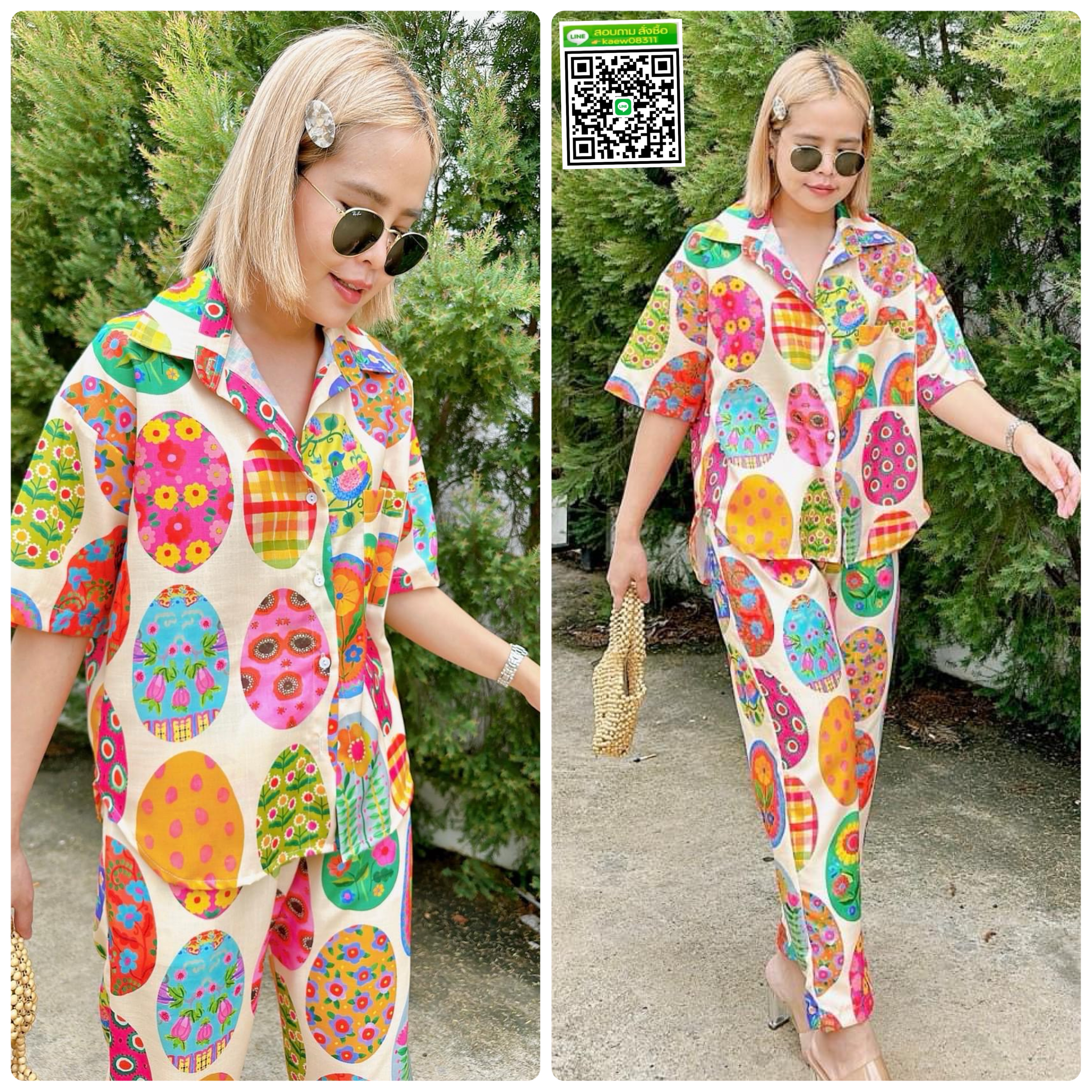 เชตเสื้อแขนสั่น+กางเกงขายาวผ้าlinen อินเดีย ผ้าเนื้อนิ่ม เนื้อดี ใส่สบาย สินค้าคุณภาพ (พร้อมส่ง)