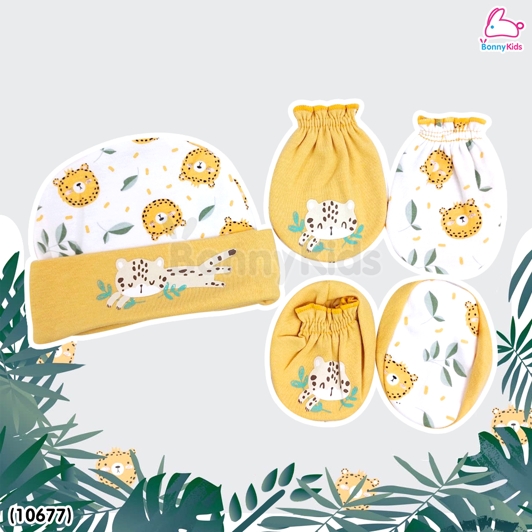 (10677) Mami Baby (มามิ เบบี้) ชุดเด็กแขนยาวขายาว กระดุมสแนป พร้อมหมวก ถุงมือถุงเท้า เข้าเซ็ต (Size 0-3)