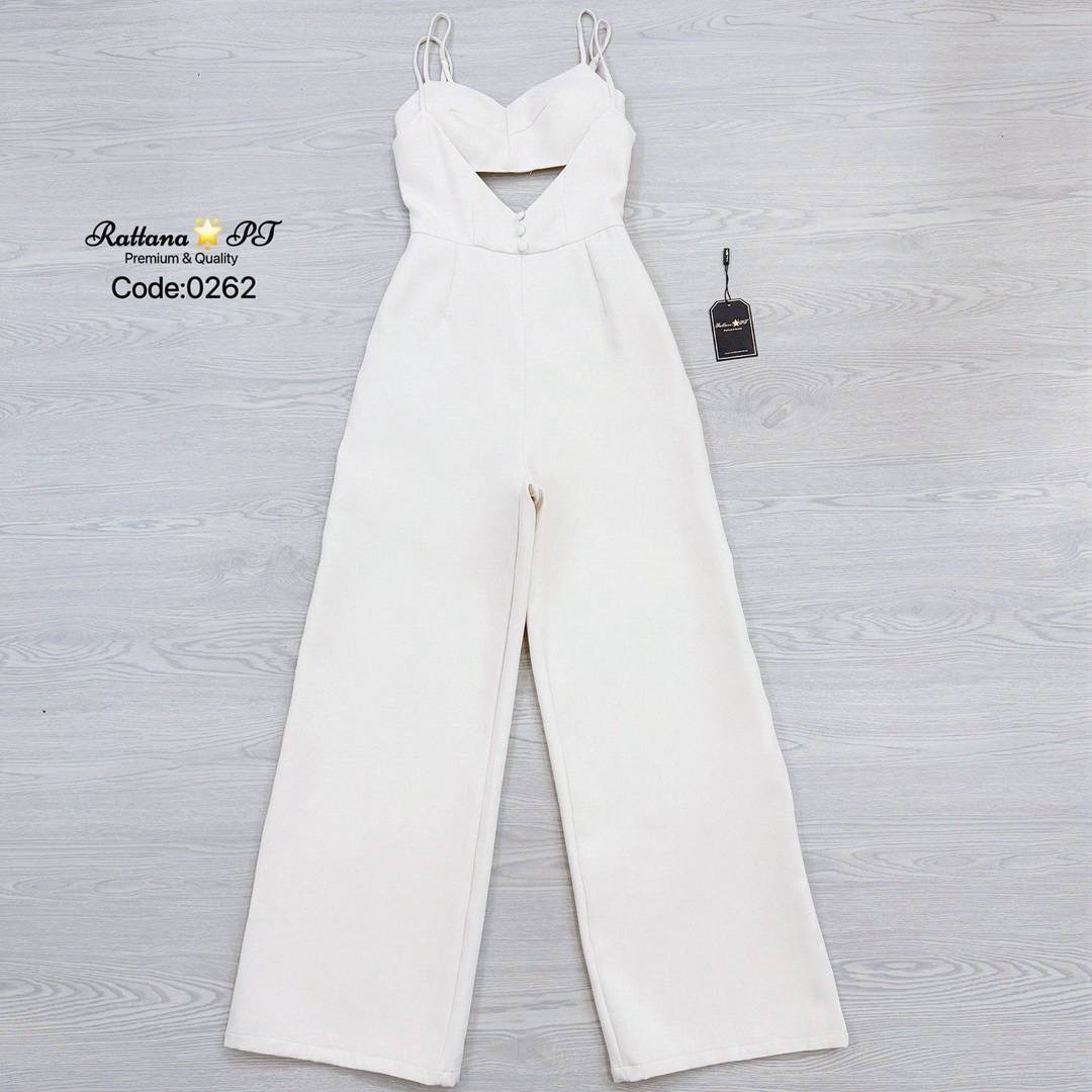 เซต2 ชิ้น จั้มสูทกางเกงขายาว มีความเรียบหรูดูแพง สามารถถอดออกได้ ชุดมีซับใน หน้าอกมีฟองน้ำ มีซิบด้านหลัง ใส่สบาย : สินค้าคุณภาพ (พร้อมส่ง)