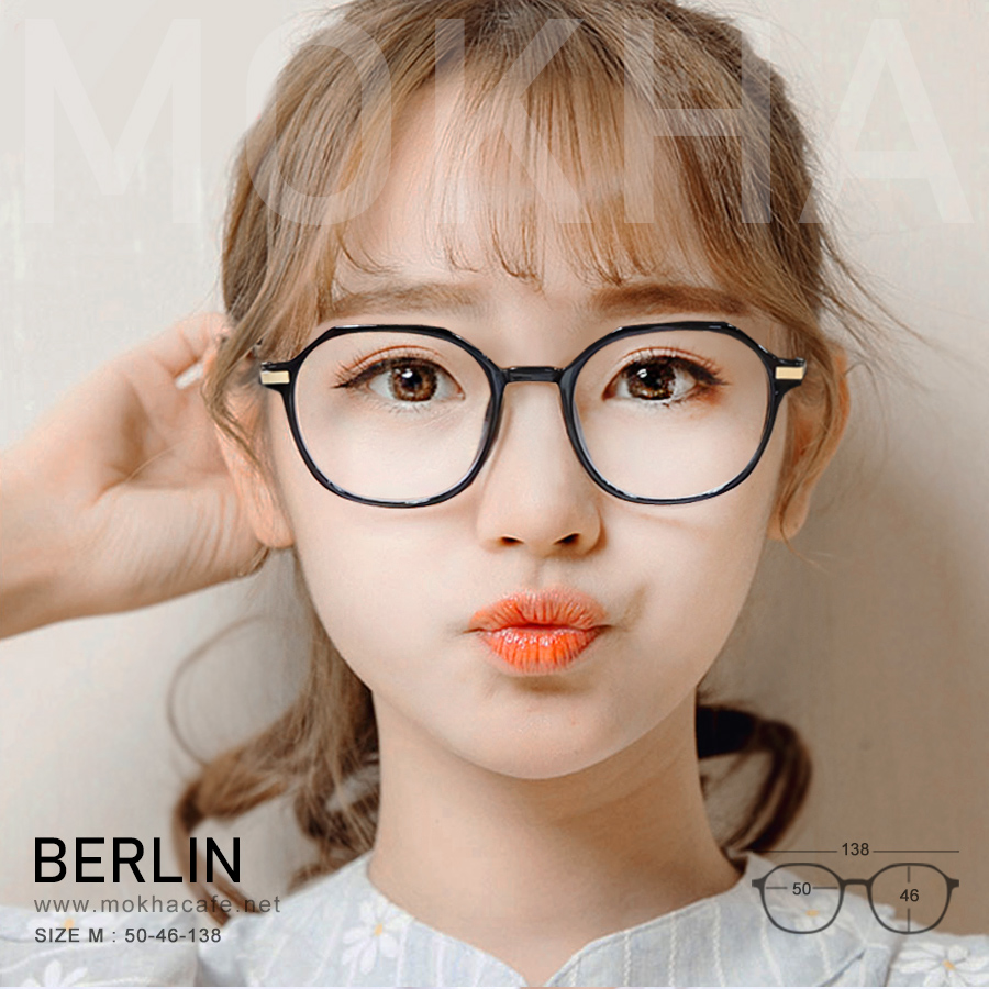 BERLIN - black gold กรอบแว่น แว่นตาทรงเหลี่ยม กว้าง 138 มม. (sizeM)