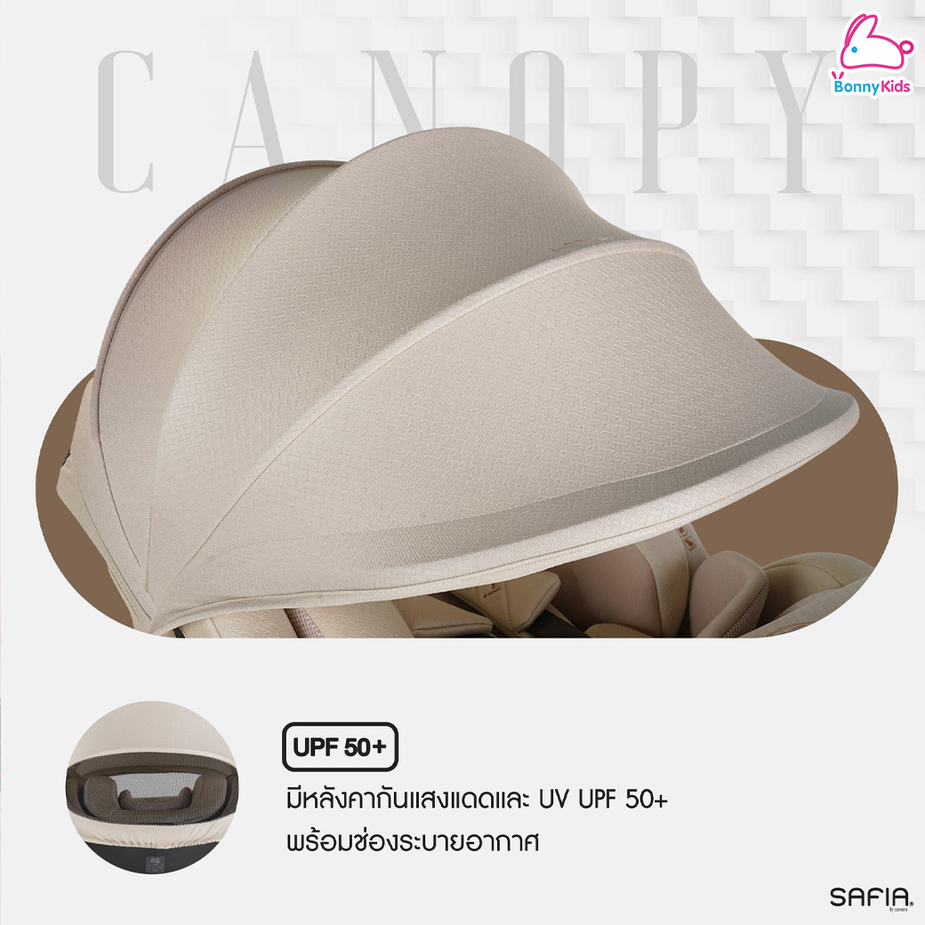 CAMERA (คาเมร่า) คาร์ซีท i-SAFIA มาตรฐานใหม่ i-Size หมุน 360องศา ล็อคข้างได้ ปรับเอนนอนได้ในมือเดียว พร้อม LEG SUPPORT