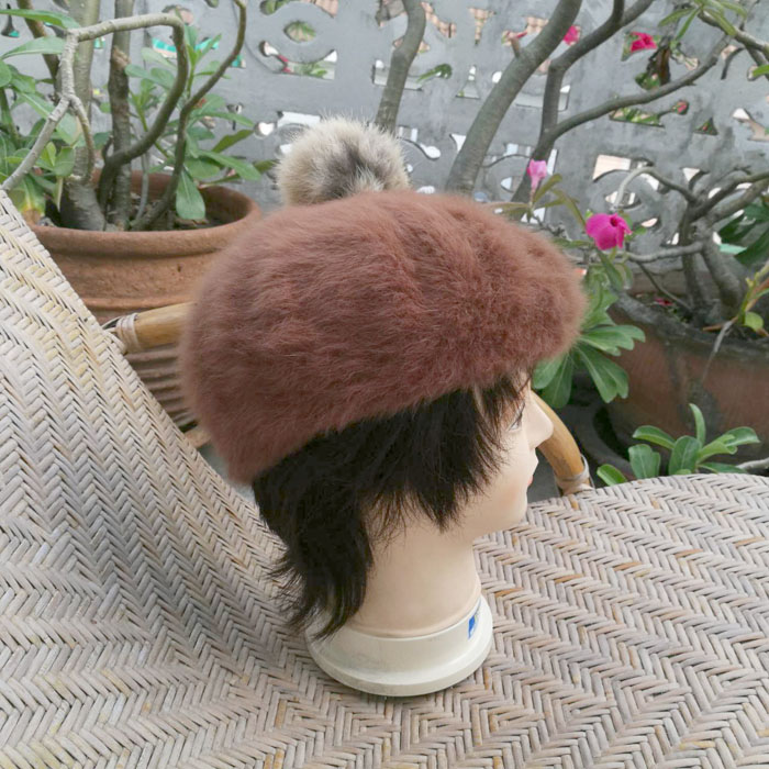 หมวกเบเร่ต์เฟอร์กระต่ายแท้ อุ่นมาก