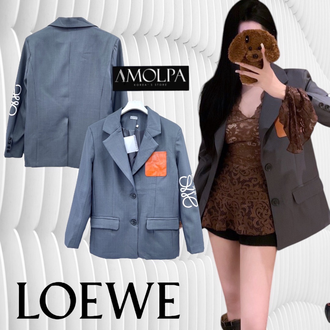 BLAZER LOEWE 2024SS งาน hiend งานสูท ดูหรูดูแพงงงง จับเนื้อผ้าดีสุดๆ พรีเมียมเกินบรรยาย ใส่สบาย : สินค้าคุณภาพ (พร้อมส่ง)