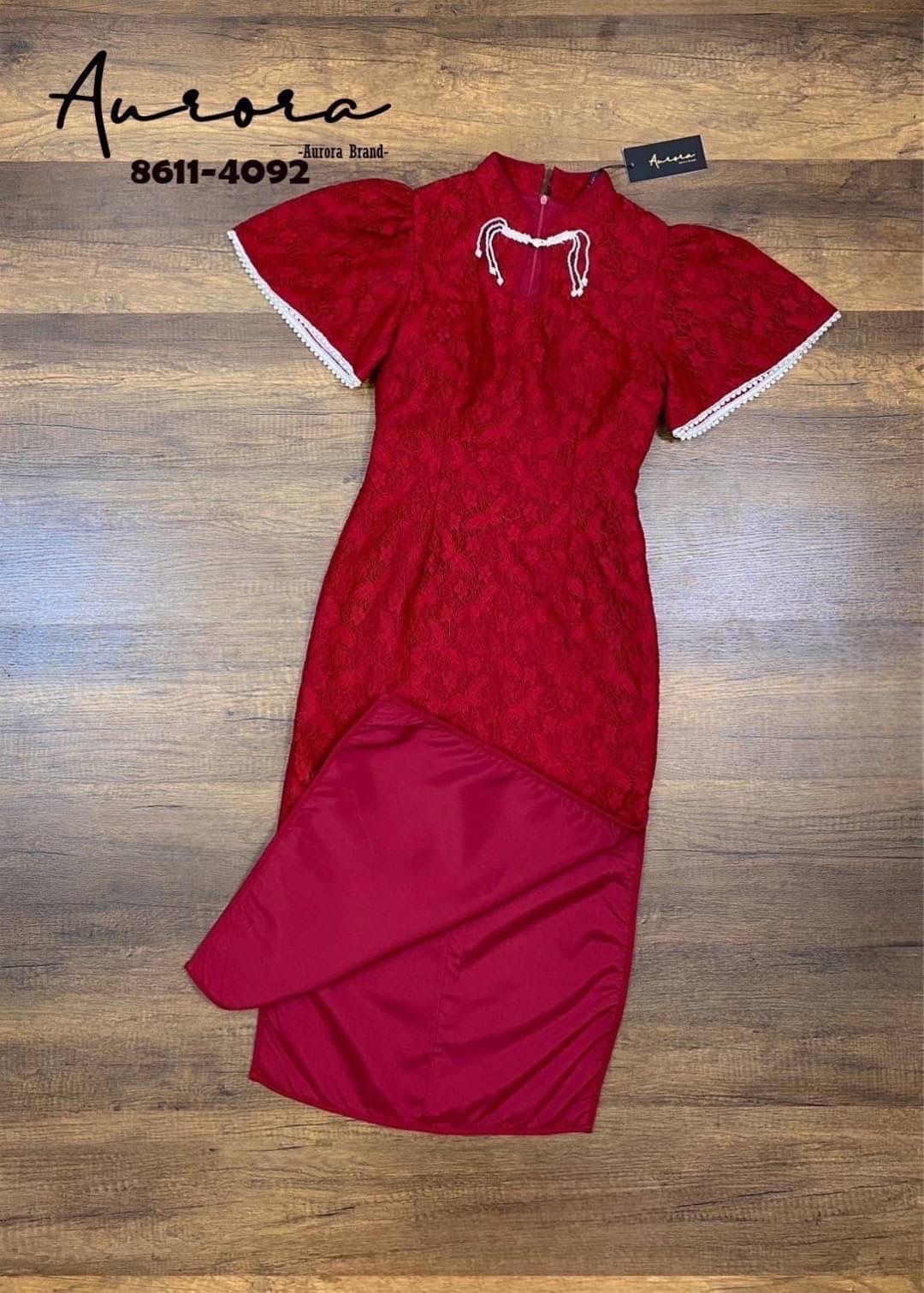 เดรสคอจีนเนื้อผ้าลูกไม้สวยหรูหรา งานมีเทคเจอร์ในตัว งานมีดีเทลอะไหล่สวยกระจุกกระจิก สวยได้ลุ๊คแพง อกเสริมฟองน้ำเพื่อทรงสวย มีซับใน มีซิปหลัง ใส่สบาย : สินค้าคุณภาพ (พร้อมส่ง)