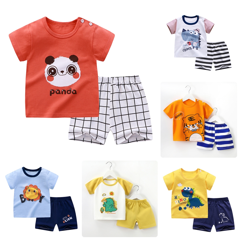 ชุดเด็กแขนสั้น เสื้อผ้าเด็กเล็ก 0-5 ขวบ แขนสั้นขาสั้น Cotton100% เสื้อผ้าเด็ก ชุดเด็กผู้ชาย /หญิง