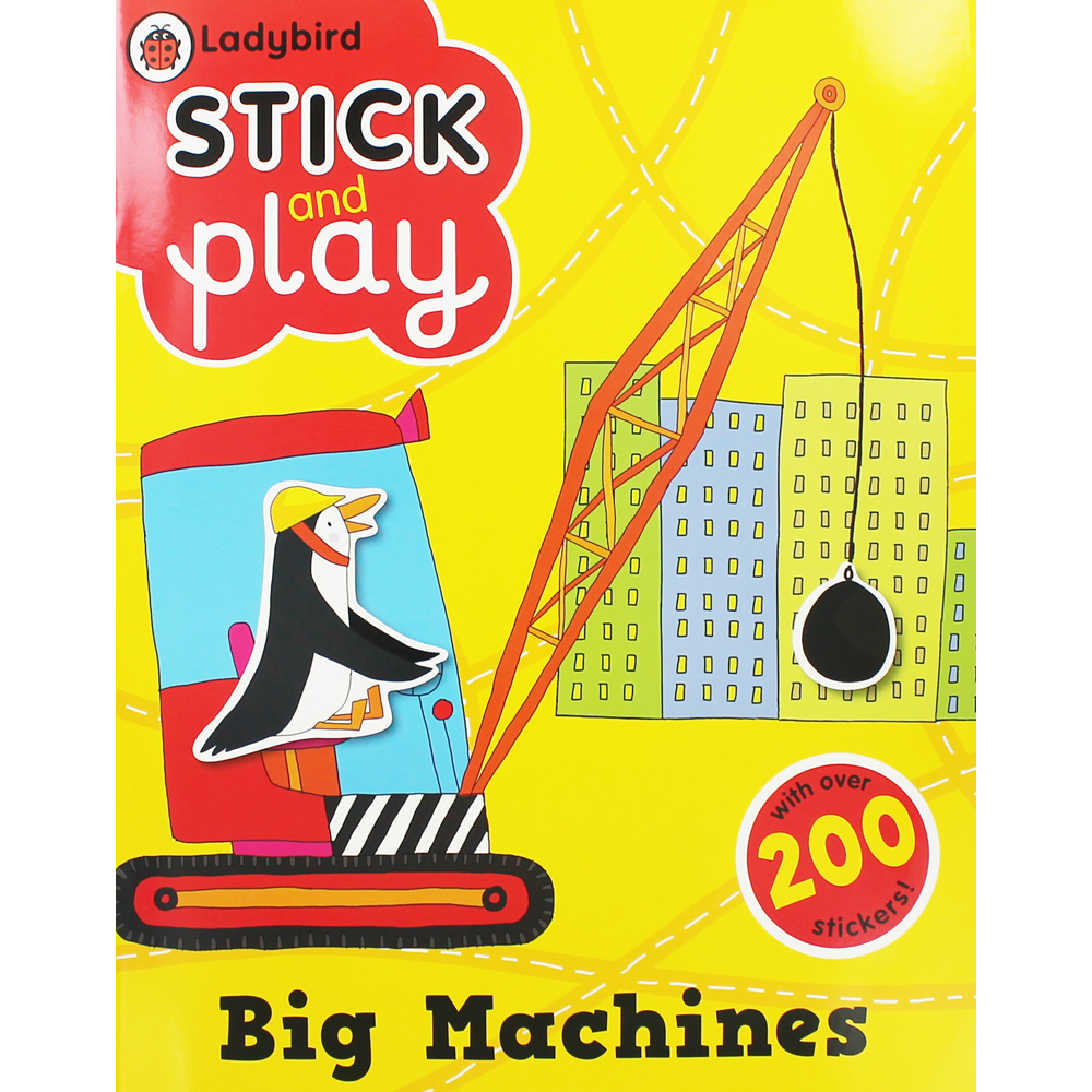 Ladybird - Big Machines Stick and Play หนังสือกิจกรรม สติกเกอร์ เกม ธีมเครื่องจักร