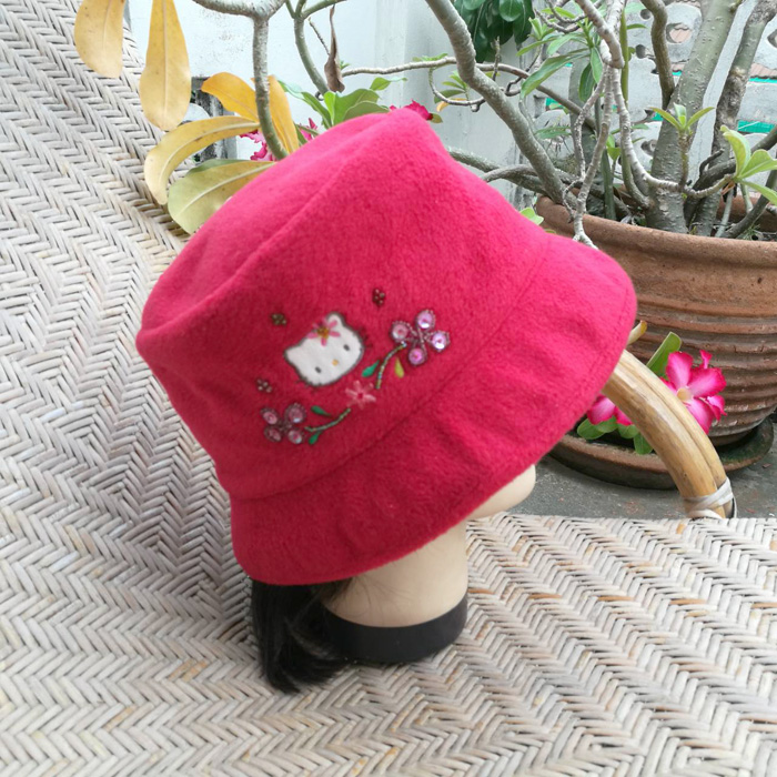 หมวกผ้าฟลีซหนา 2 ชั้น Kitty ลิขสิทธิ์แท้ อุ่นมากกกก