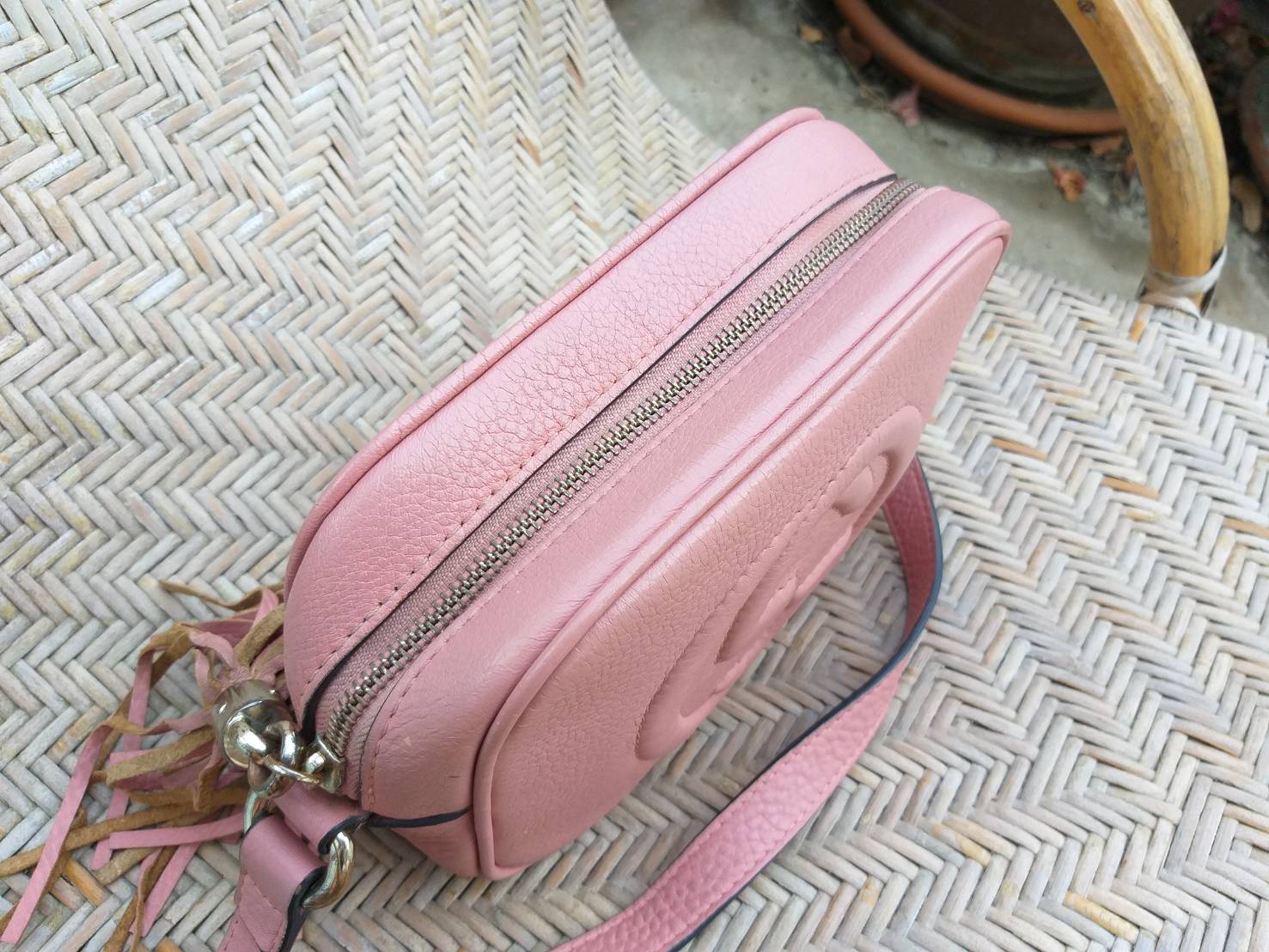 กระเป๋า GUCCI Black Soho Leather Disco Bag 308364