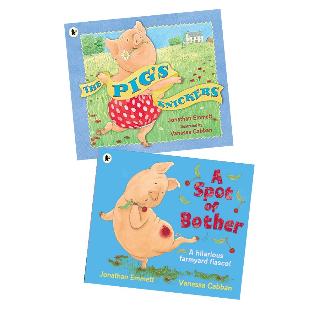 Jonathan Emmett & Vanessa Cabban : The Pig's Knickers + A Spot of Bother : A Hilarious Farmyard Fiasco! : นิทานรางวัล นิทานภาพ 2 เล่ม