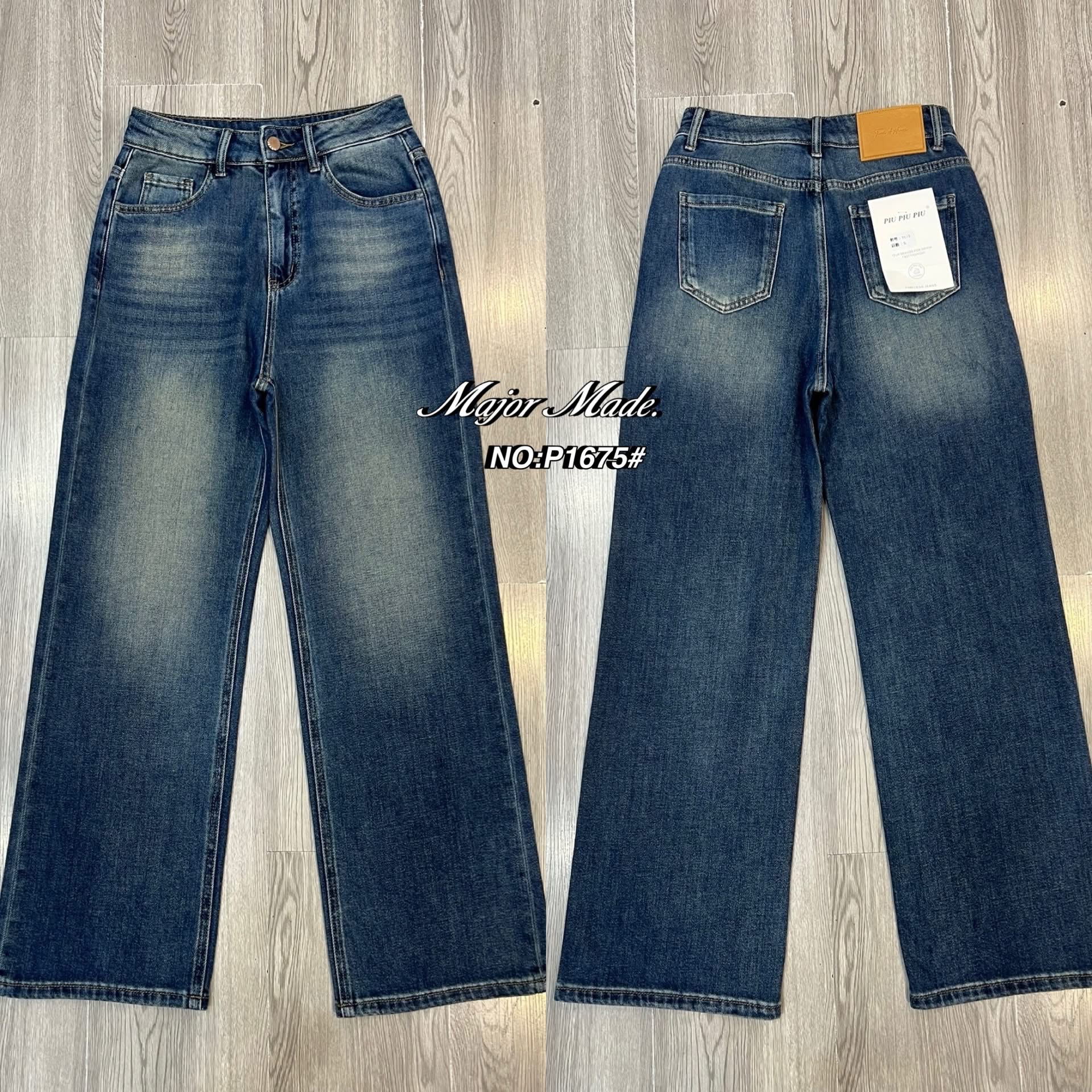 กางเกงยีนส์ขากระบอก ทรงเอวสูงงงง สไตล์เกาหลี🇰🇷 เก๋ๆ ใส่สบายสุดๆใส่แล้วดูเพรียวสูง สีฟอกสีจริงคือสวยหรูมาก ใส่สบาย : สินค้าคุณภาพ (พร้อมส่ง)