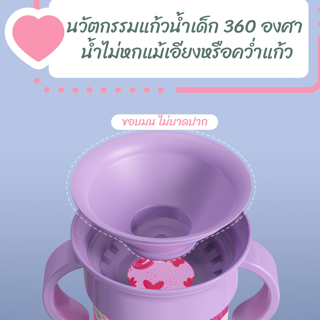NanaBaby ถ้วยหัดดื่ม แก้วหัดดื่ม แก้วน้ำเด็ก 360 องศา แก้วกันหก กันสำลัก สำหรับเด็กวัย 6 เดือนขึ้นไป