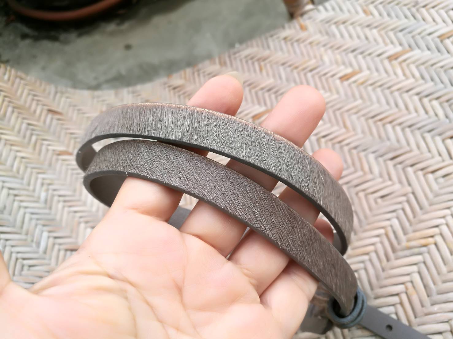 เข็มขัดขนวัว หนังแท้ สวยมากๆ