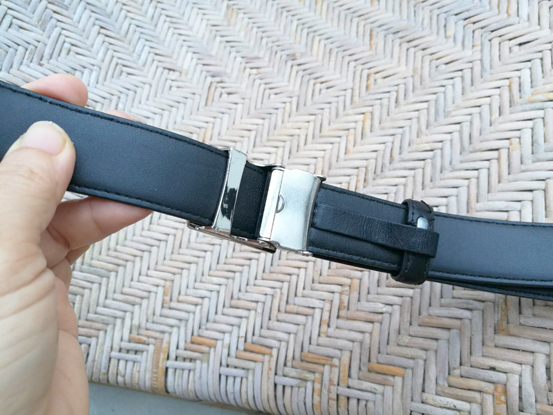 เข็มขัดชาย หนังสีดำ หัวสวย เรียบๆ สุภาพ