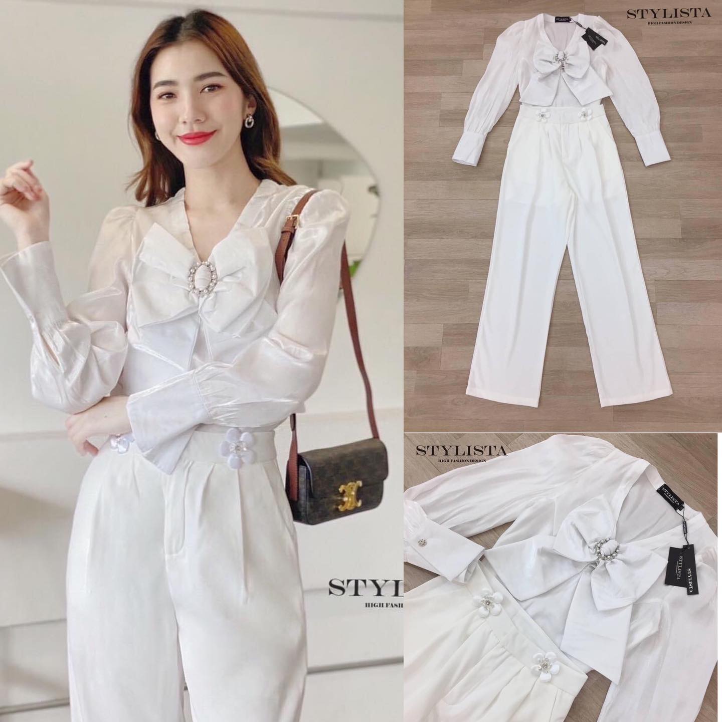 เซตเสื้อ กางเกงขายาวใส่สวย เรียบหรูดูดีมาก แพลตเทินดีงาม ใส่สวยเปะสุดๆ : สินค้าคุณภาพ (พร้อมส่ง)