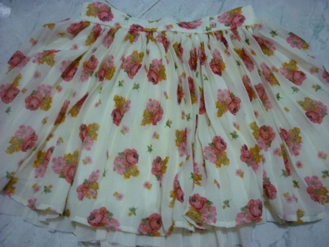 #2กระโปรงลายดอกผ้าชีฟอง น่ารักมากๆ จากญี่ปุ่น