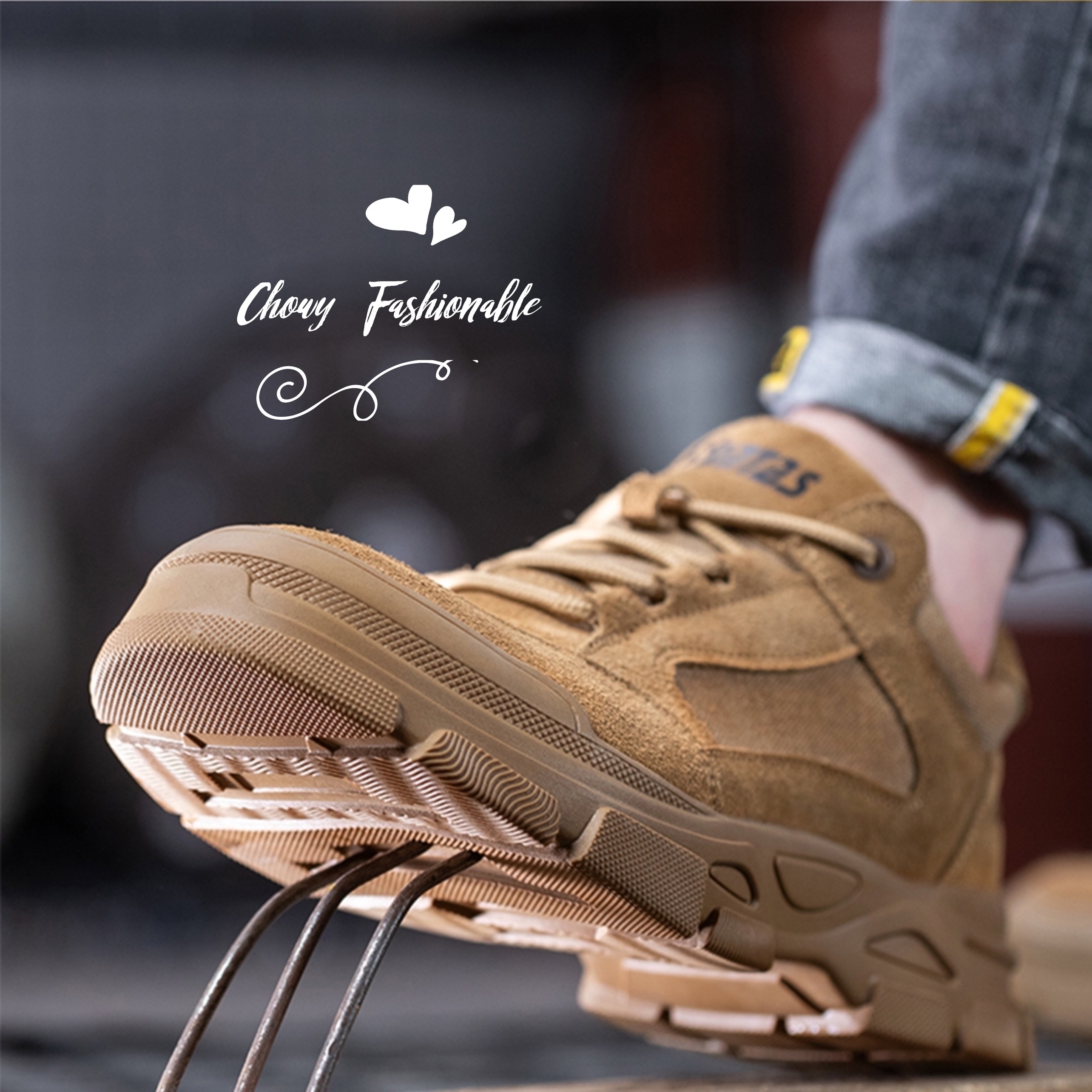 รองเท้าเซฟตี้ 41-48 รองเท้า Safety Shoes หนังแท้ เซฟตี้แฟชั่นไซส์ใหญ่ ผ้าใบเซฟตี้ Chowy KR1146