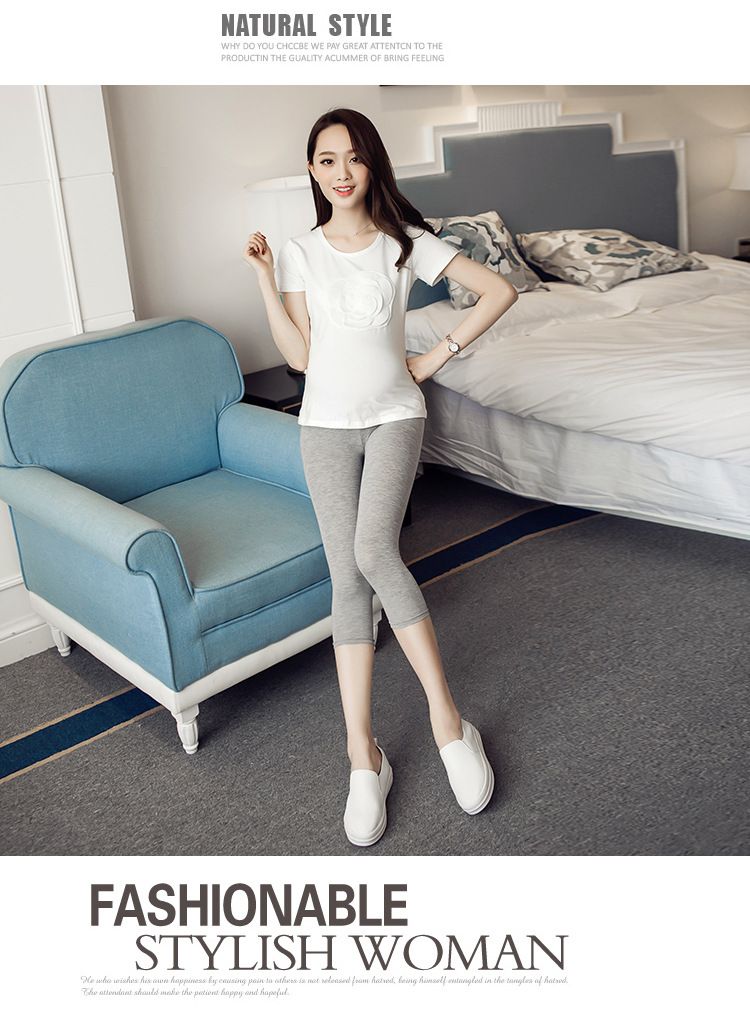 กางเกงเลคกิ้งคนท้อง กางเกงคนท้อง ขาสามส่วน เนื้อผ้านิ่มเด้ง ใส่สบาย