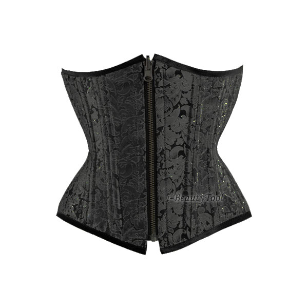 คอร์เซ็ต Corset ครึ่งตัว กระชับหน้าท้อง รุ่น Double Steel Bone เกรดพรีเมี่ยม ซิปหน้า