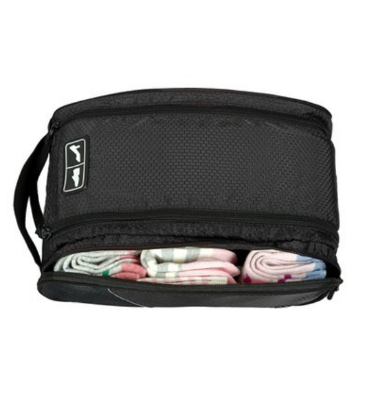 กระเป๋าใส่รองเท้ากันน้ำ สำหรับเดินทาง เล่นกีฬา ผลิตจากโพลีเอสเตอร์คุณภาพสูง เบา ทนทาน มีกระเป๋าซิปด้านข้าง