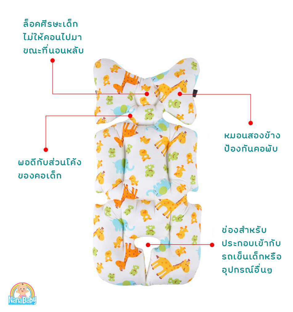 NanaBaby เบาะรองรถเข็นเด็ก เบาะรองคาร์ซีท เบาะรองเก้าอี้ทานข้าวเด็ก Baby Stroller Cushion ผ้านิ่ม หนานุ่ม ระบายอากาศ