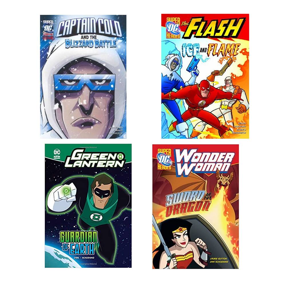 DC Super Heroes and Villains : 12 Book Collection : Batman + Superman + Wonder Woman + Green Lantern + The Flash + Captain Cold เซตหนังสือ ดีซี ซุปเปอร์ฮีโร่ 12 เล่ม เหมาะกับเด็ก 7+