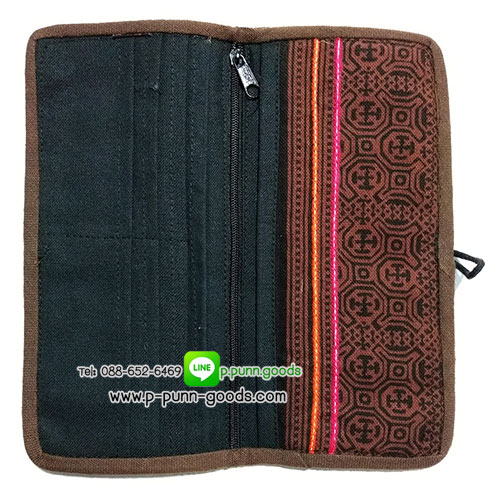 กระเป๋าสตางค์ผ้าชาวเขา กระเป๋าใบยาว