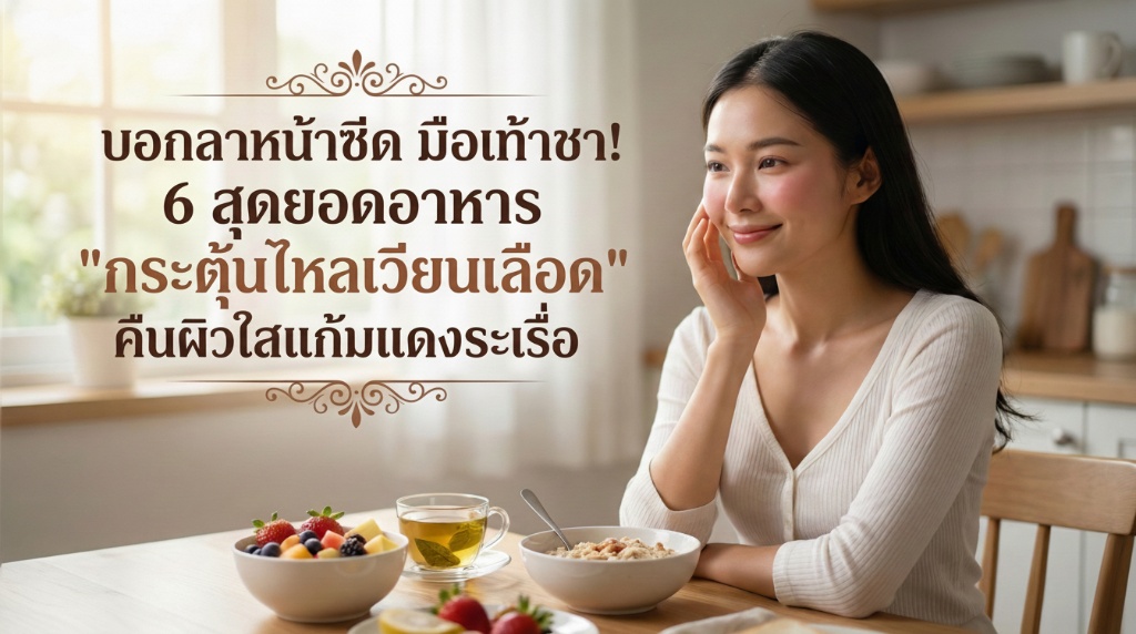 ผู้หญิงผิวสวยสุขภาพดี กินอาหารกระตุ้นไหลเวียนเลือด