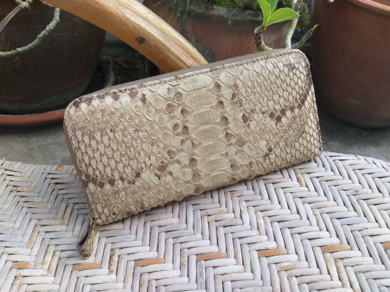 กระเป๋าสตางค์ หนังงูแท้ หนังแท้ทั้งใบ (ของใหม่)