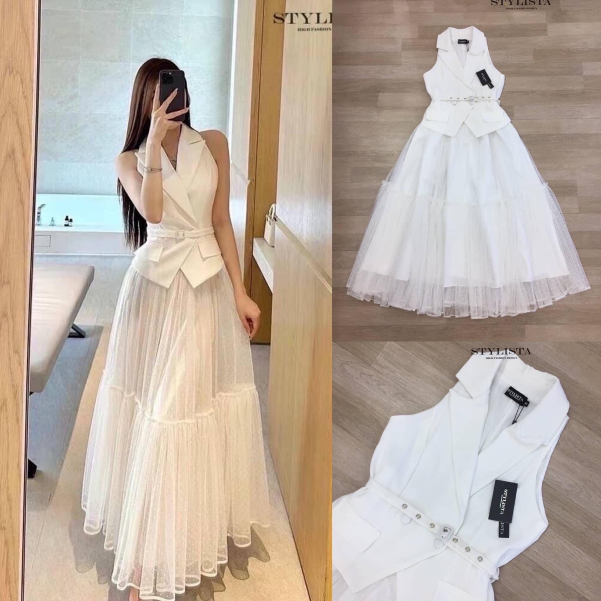 เซตเสื้อแขนกุด กระดุมคู่ด้านหน้า มาพร้อมกระโปรงผ้าซีทรูชั้นนอก มีซับใน ใส่สวยน่ารักมากๆ ใส่สบาย : สินค้าคุณภาพ (พร้อมส่ง)