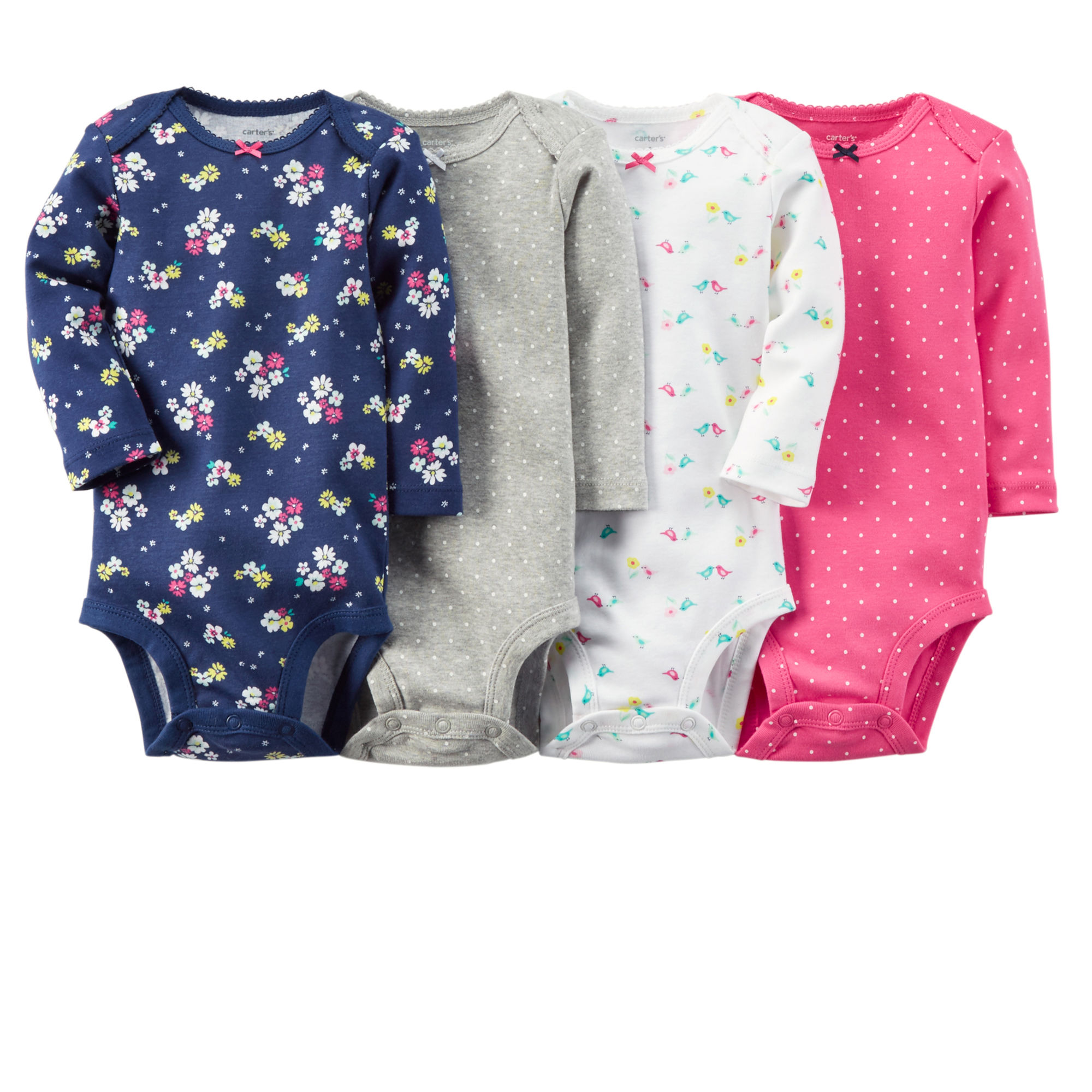 ชุดบอดี้สูทเด็กหญิง แขนยาว วัย 0-3/3-6/6-9 เดือน คละลาย